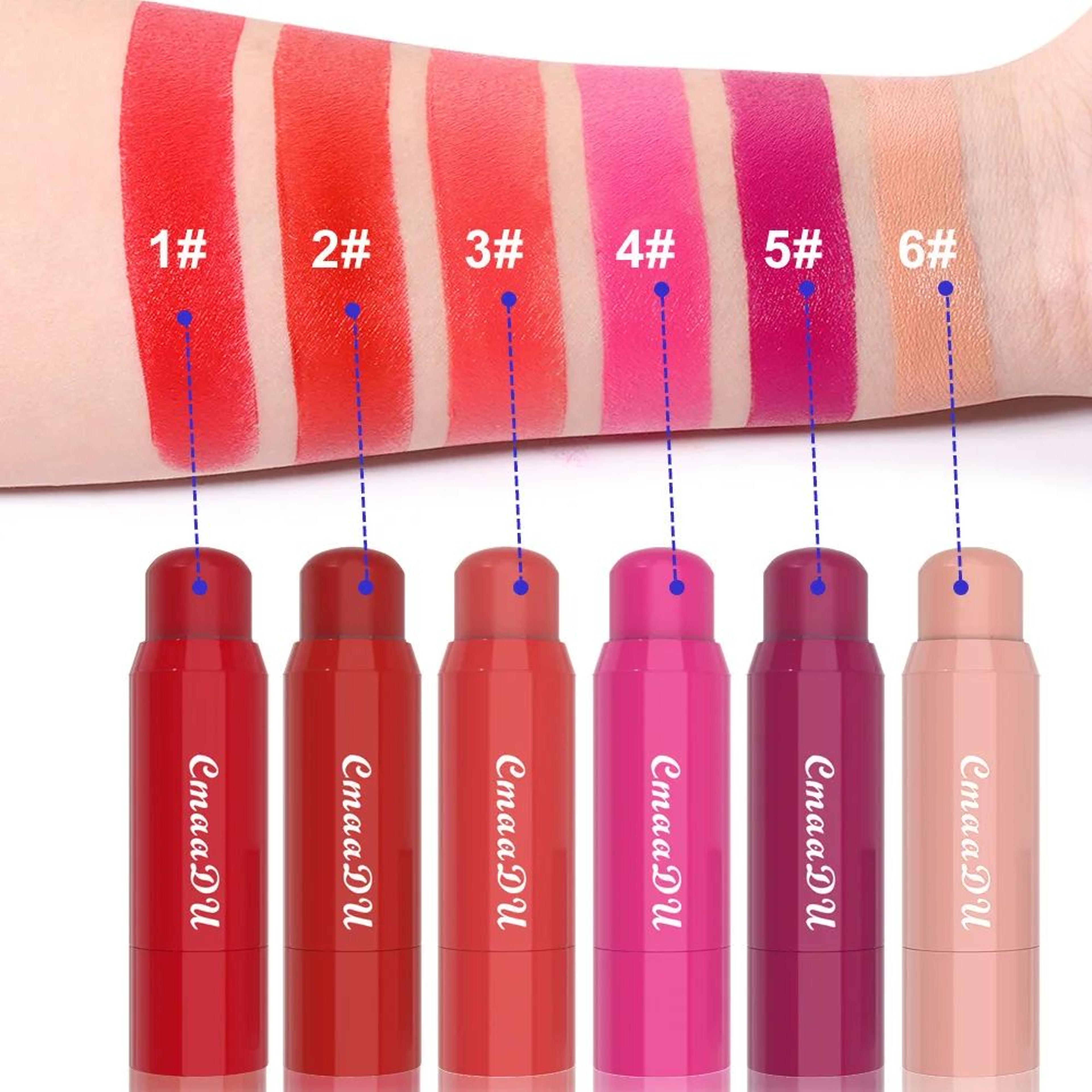 6color Blush Lipstick Combination Matte Silky Multifunctional Makeup Stick Makes It Easy To Remove  5