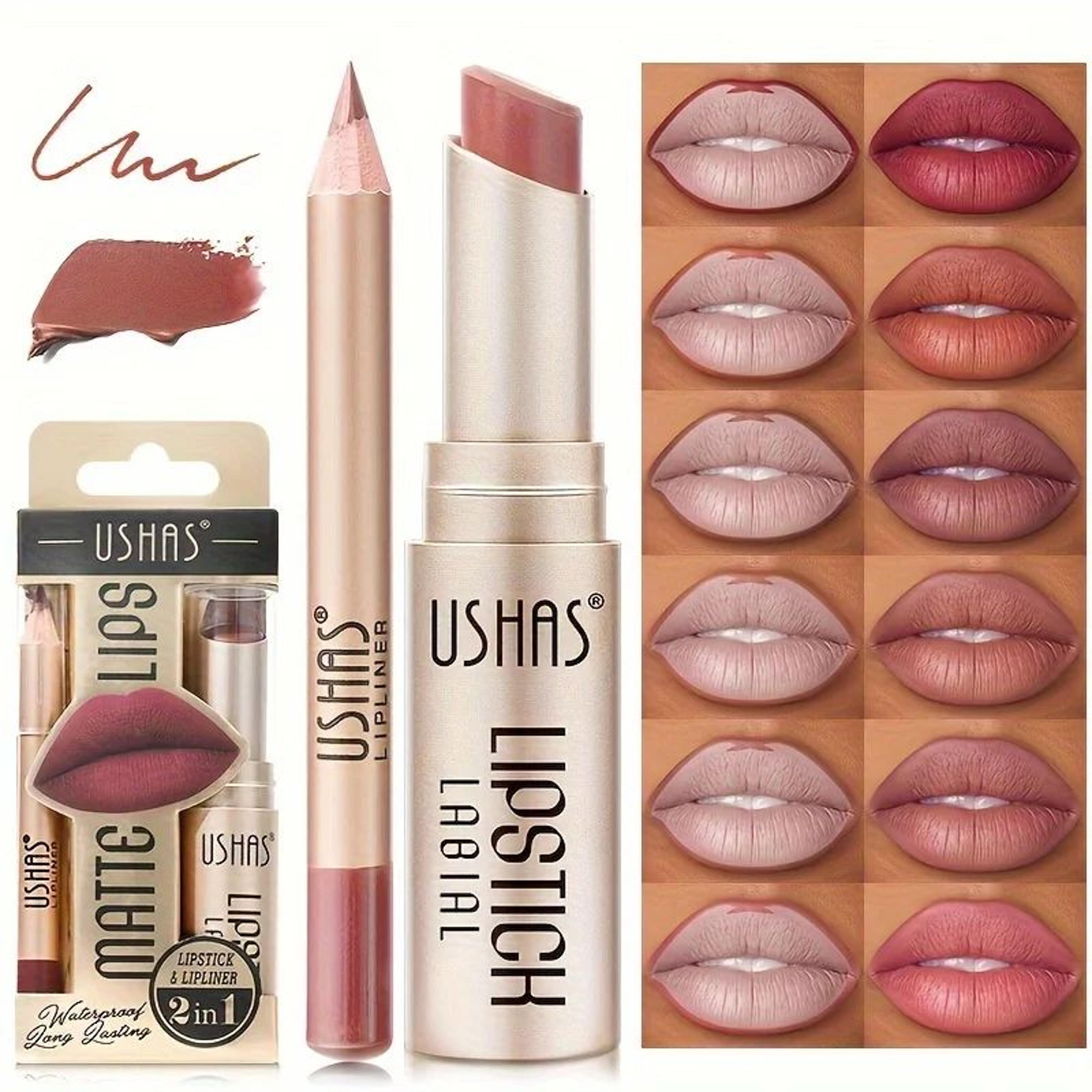 12 color matte lipstick and lip liner set long lasting lip makeup kit