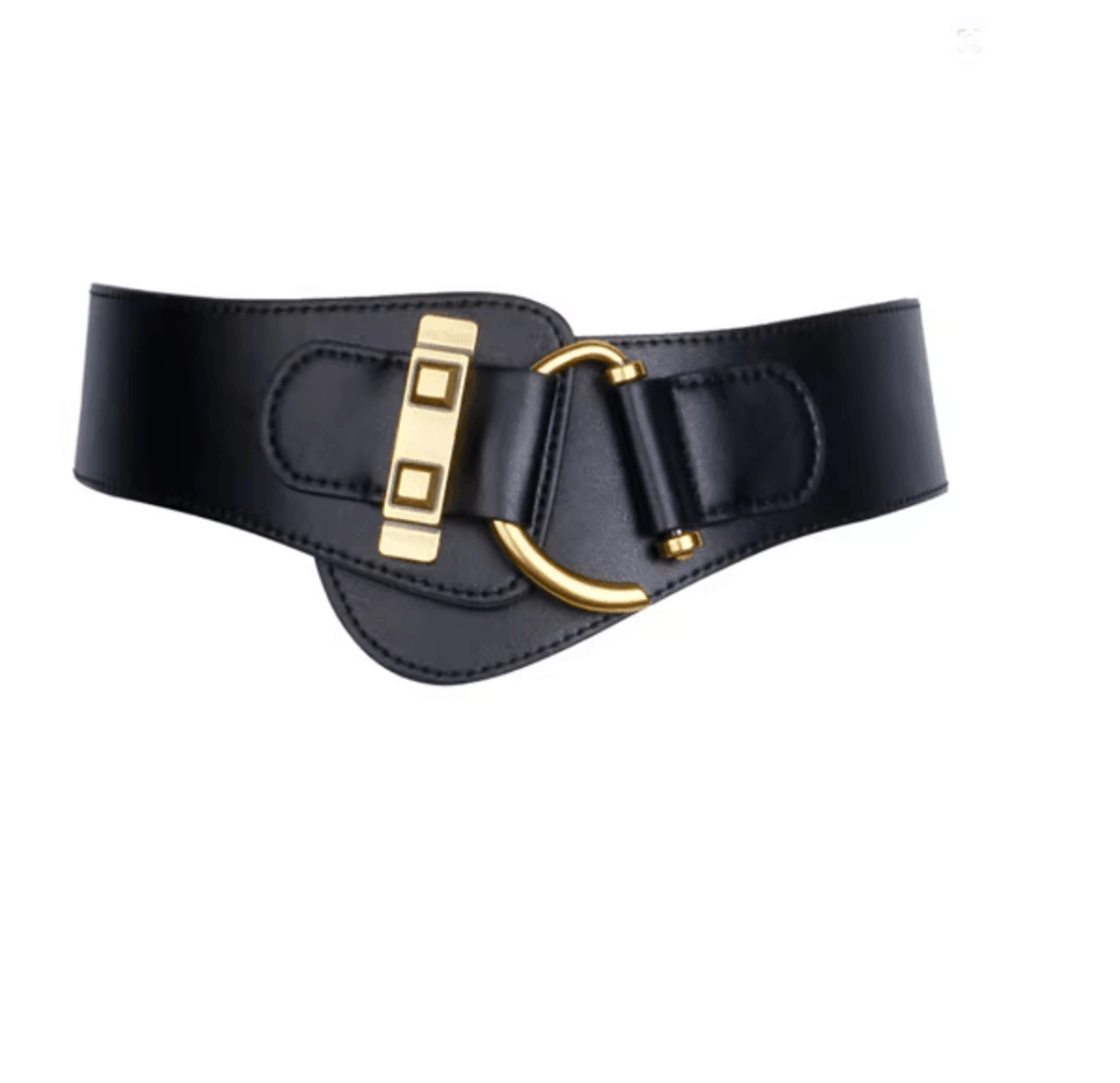 Classic Gold Buckle Leather Belt Adjustable Womens Fashion Waist Belt 4