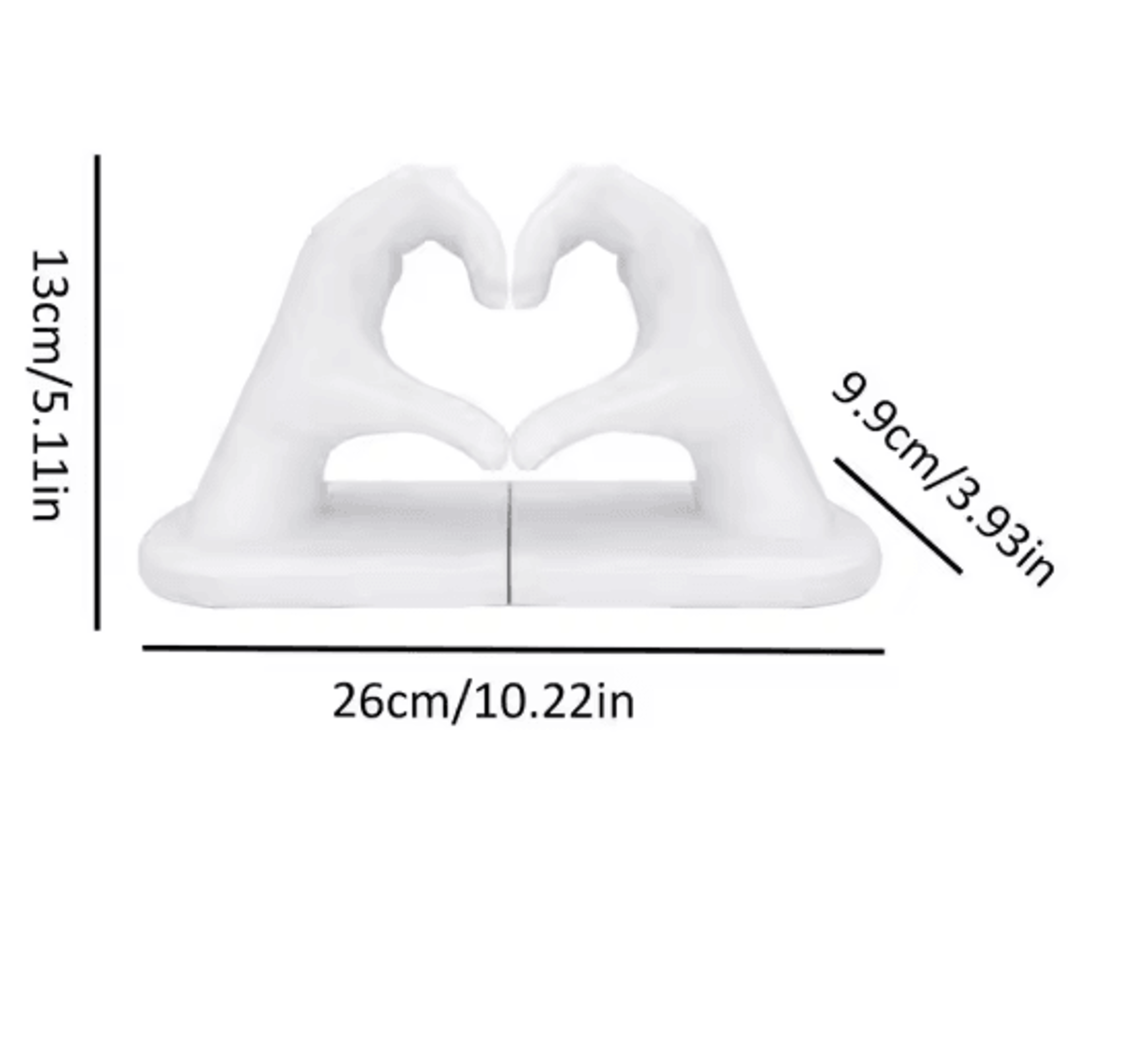 Gold Heart Hand Decorative Bookends Modern Metal Bookends For Bookshelf 5