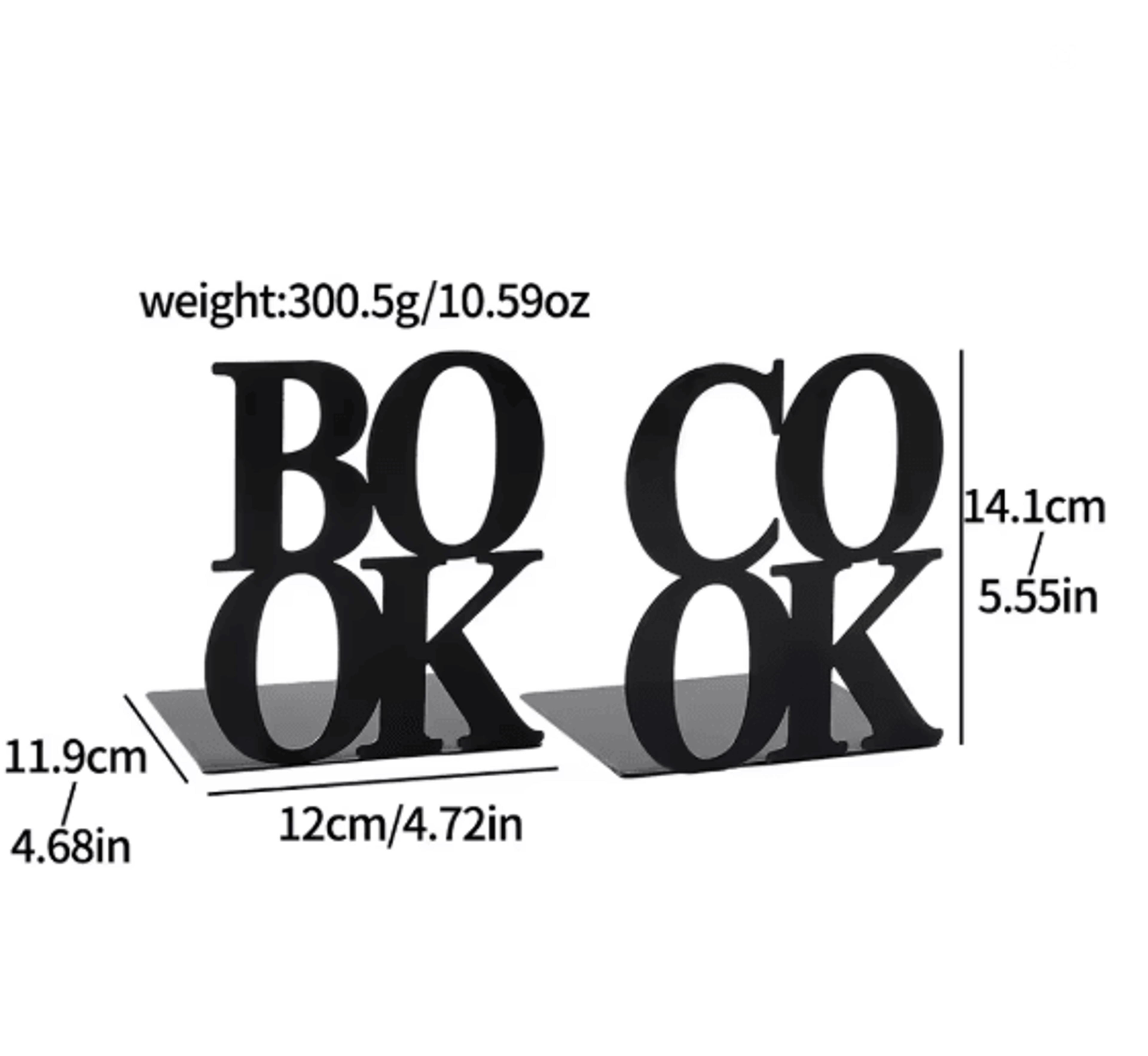 Metal Book Word Bookends Heavy Duty Decorative Bookends For Shelves And Desk 5