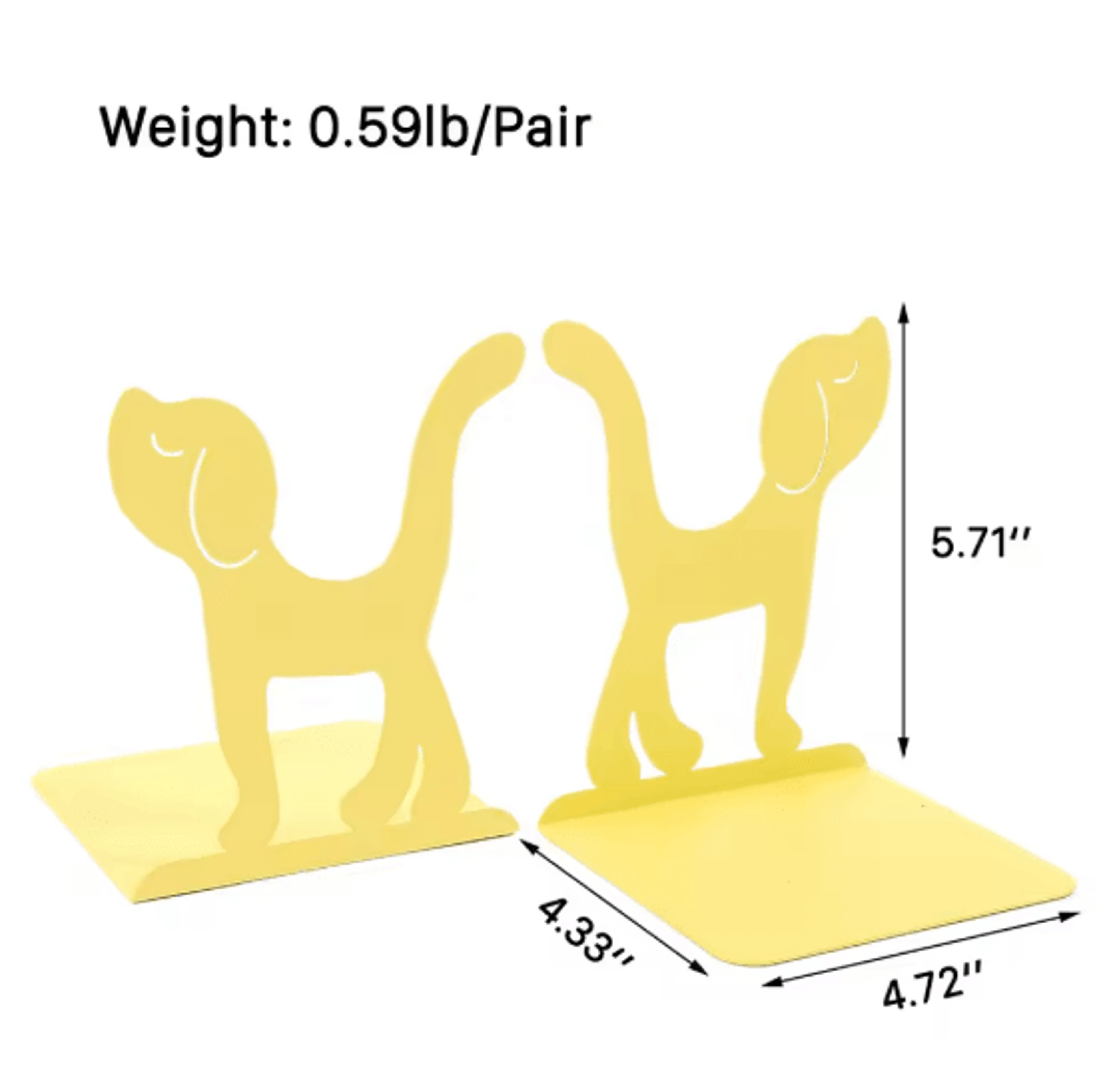 Cute Dog Metal Bookends Heavy Duty Decorative Bookends For Shelves 3