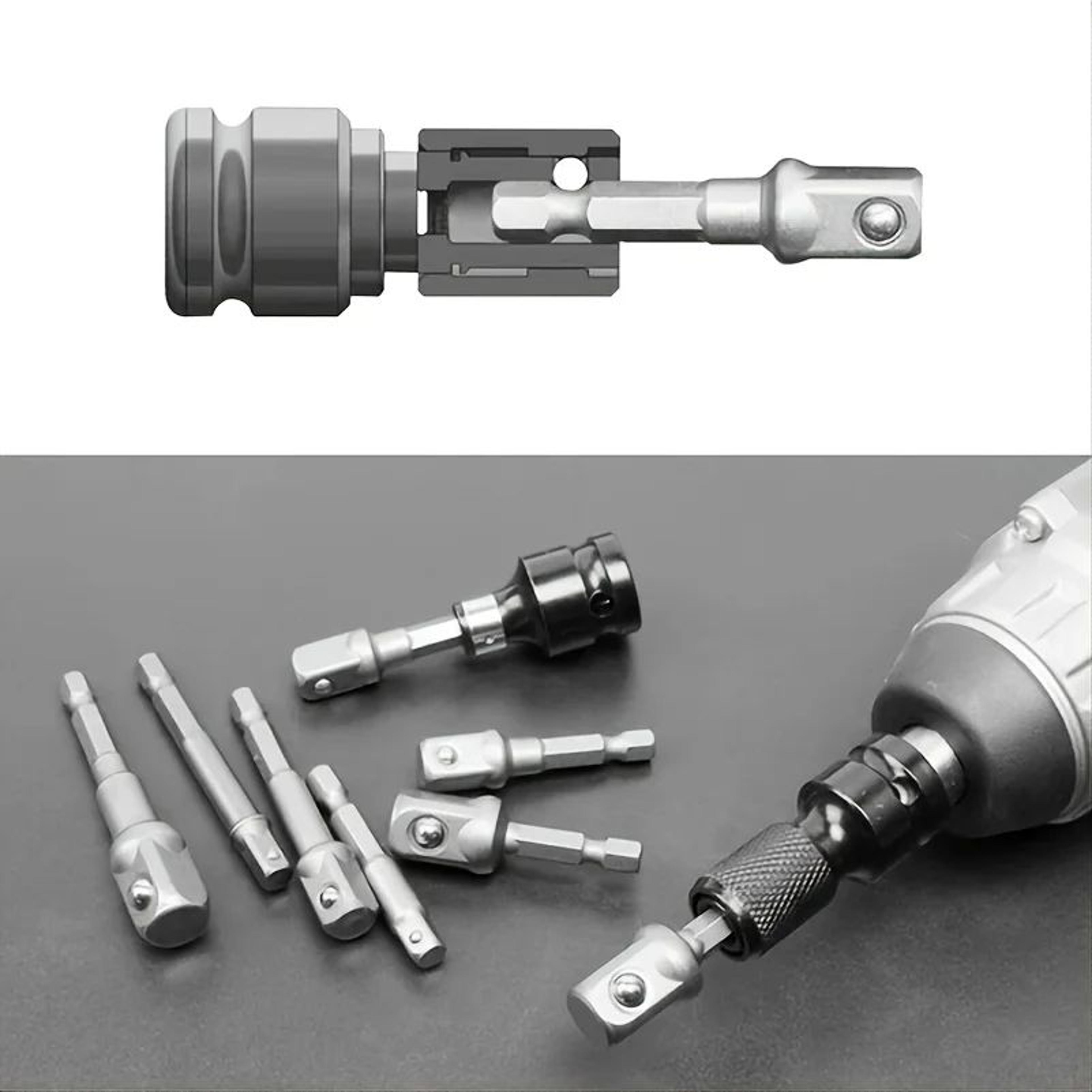 Impact Driver Drill Socket Adapter Set Hex Shank Drill Bit Adapter Kit 5