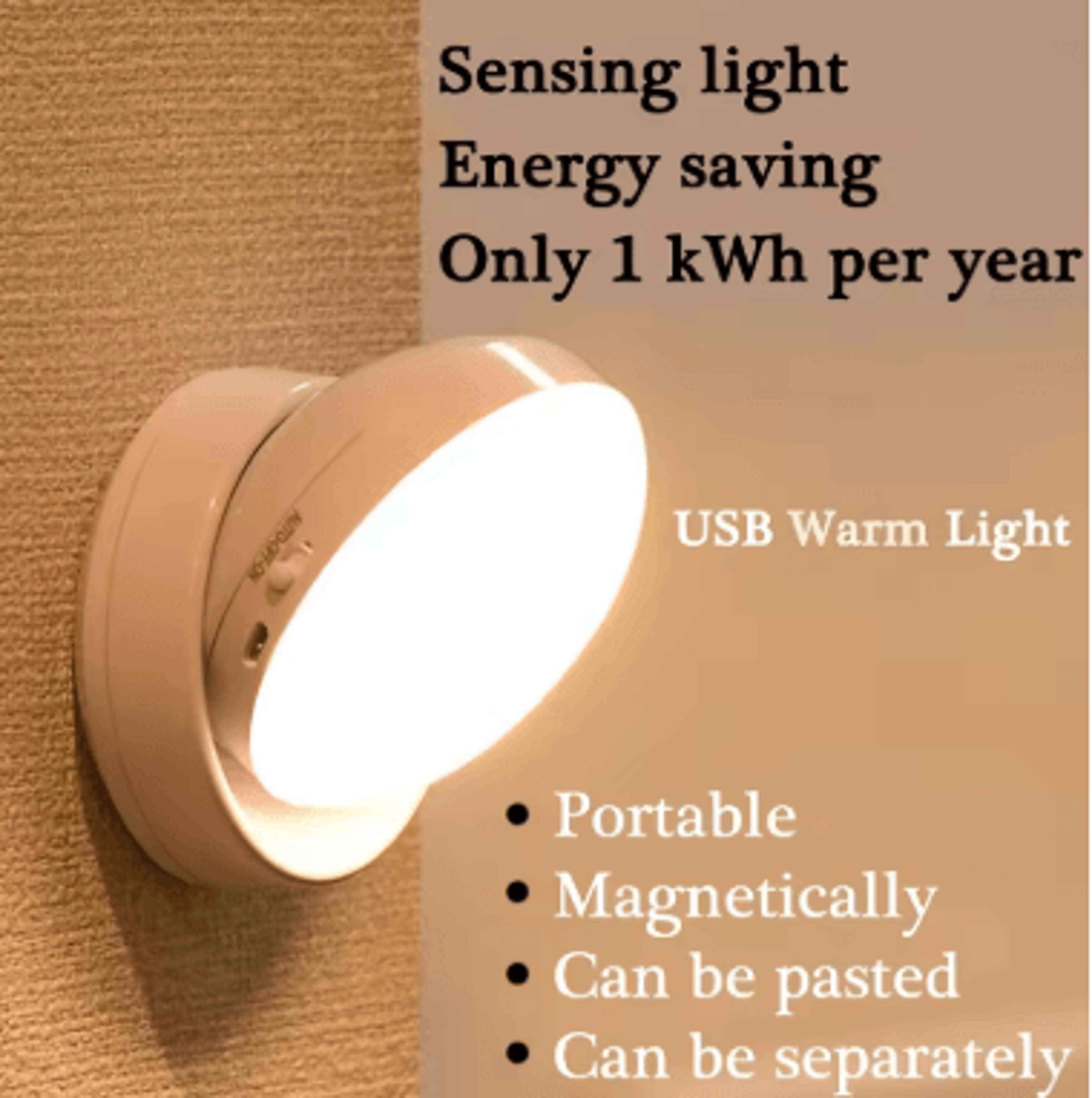 USB Rechargeable Motion Sensor LED Night Light For Bedroom And Hallway 3