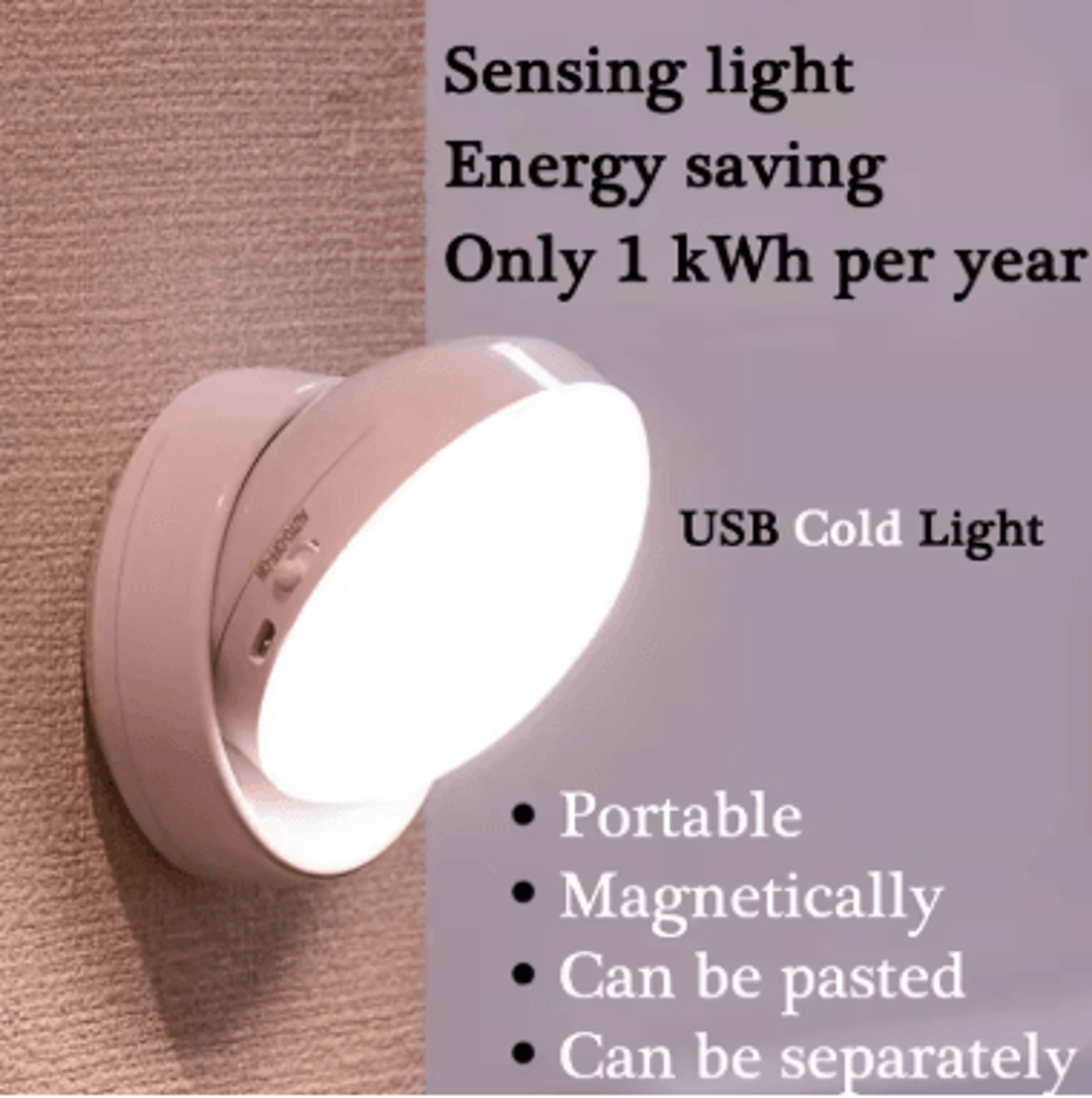 USB Rechargeable Motion Sensor LED Night Light For Bedroom And Hallway 4