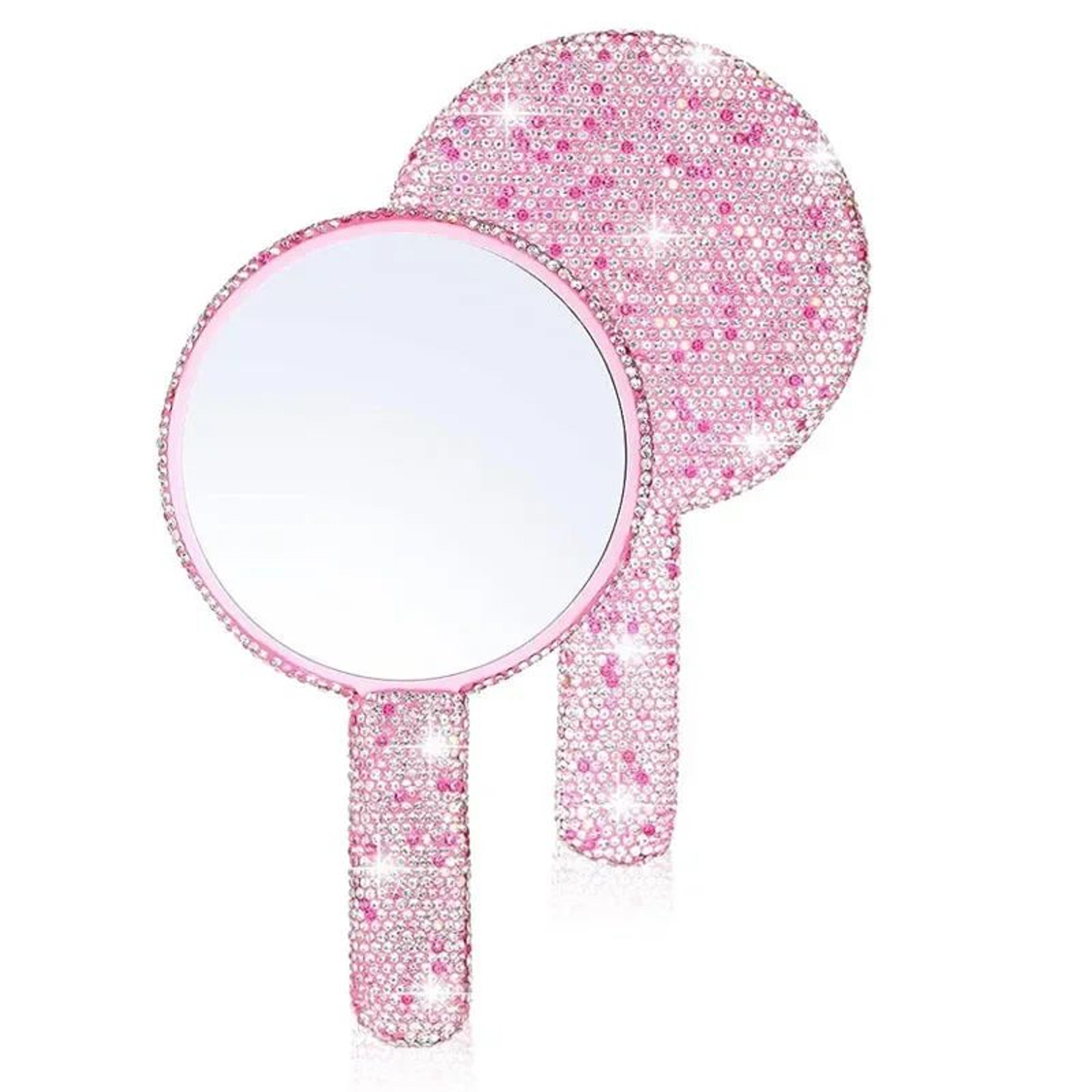 Diamond Handle Handheld Makeup Mirror Luxury Beauty Vanity Mirror For Salon And Travel 8