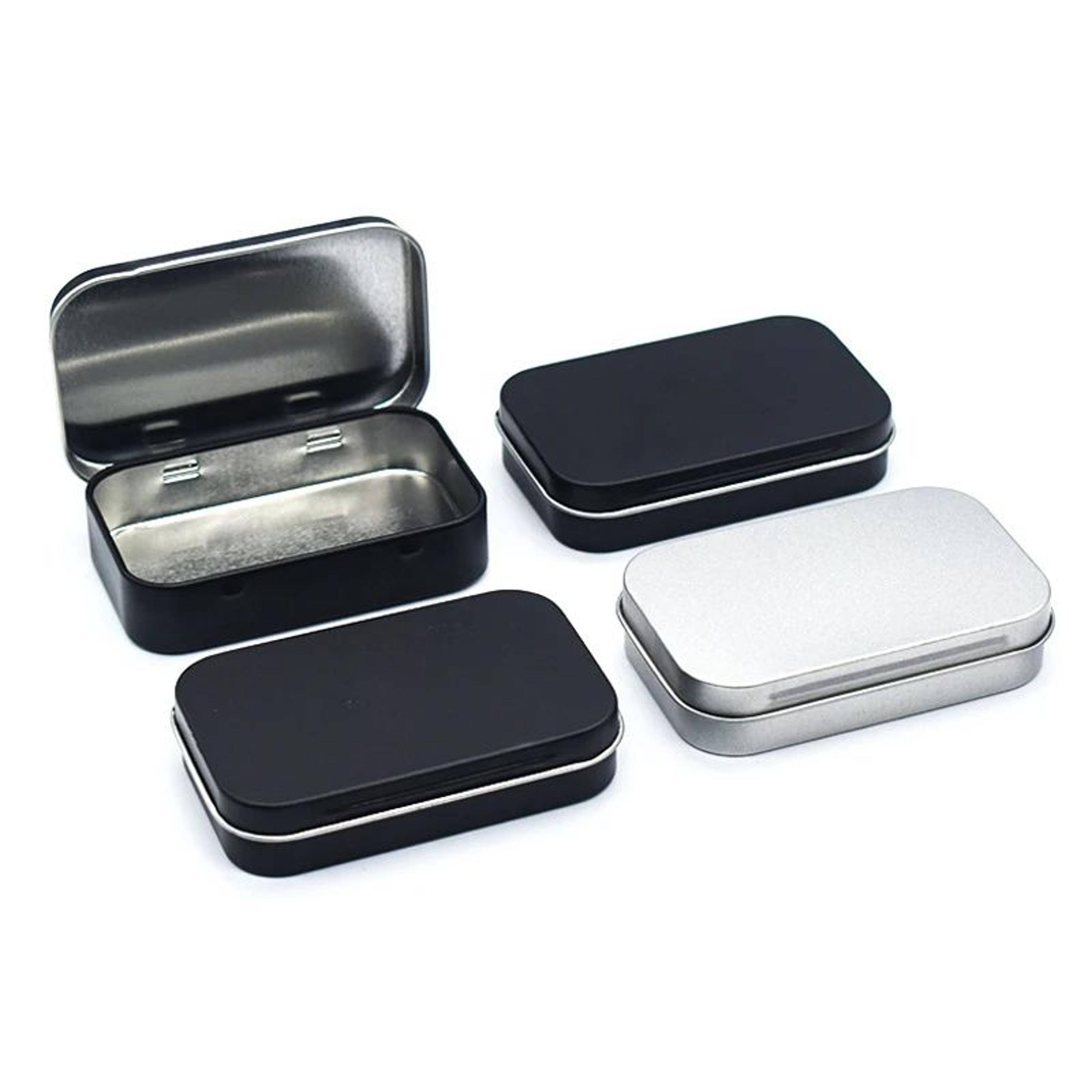 compact metal mini storage tin box portable pill and organizer case