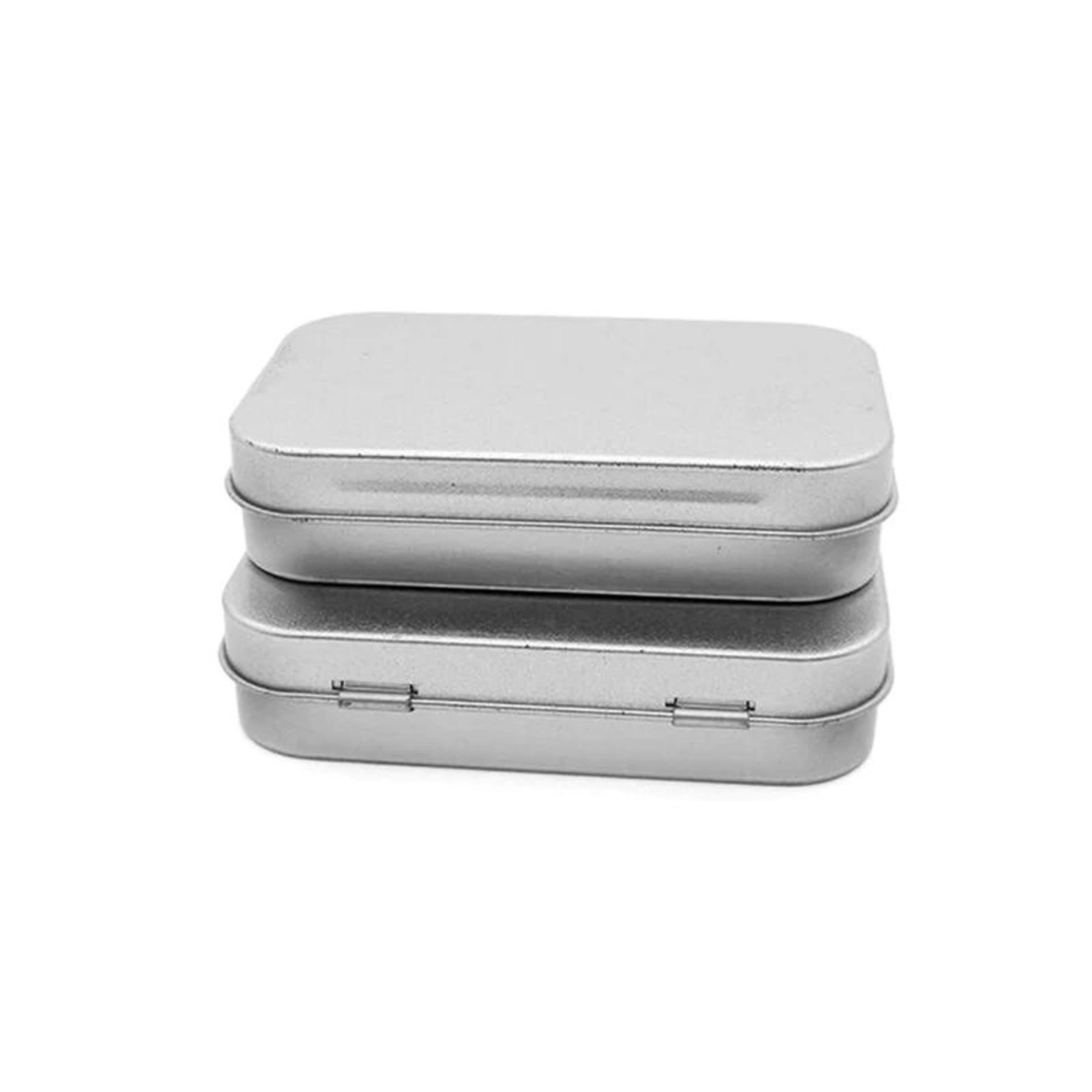 Metal Mini Storage Tin Boxes With Hinged Lids Small Organizer Containers 6 Pack 3