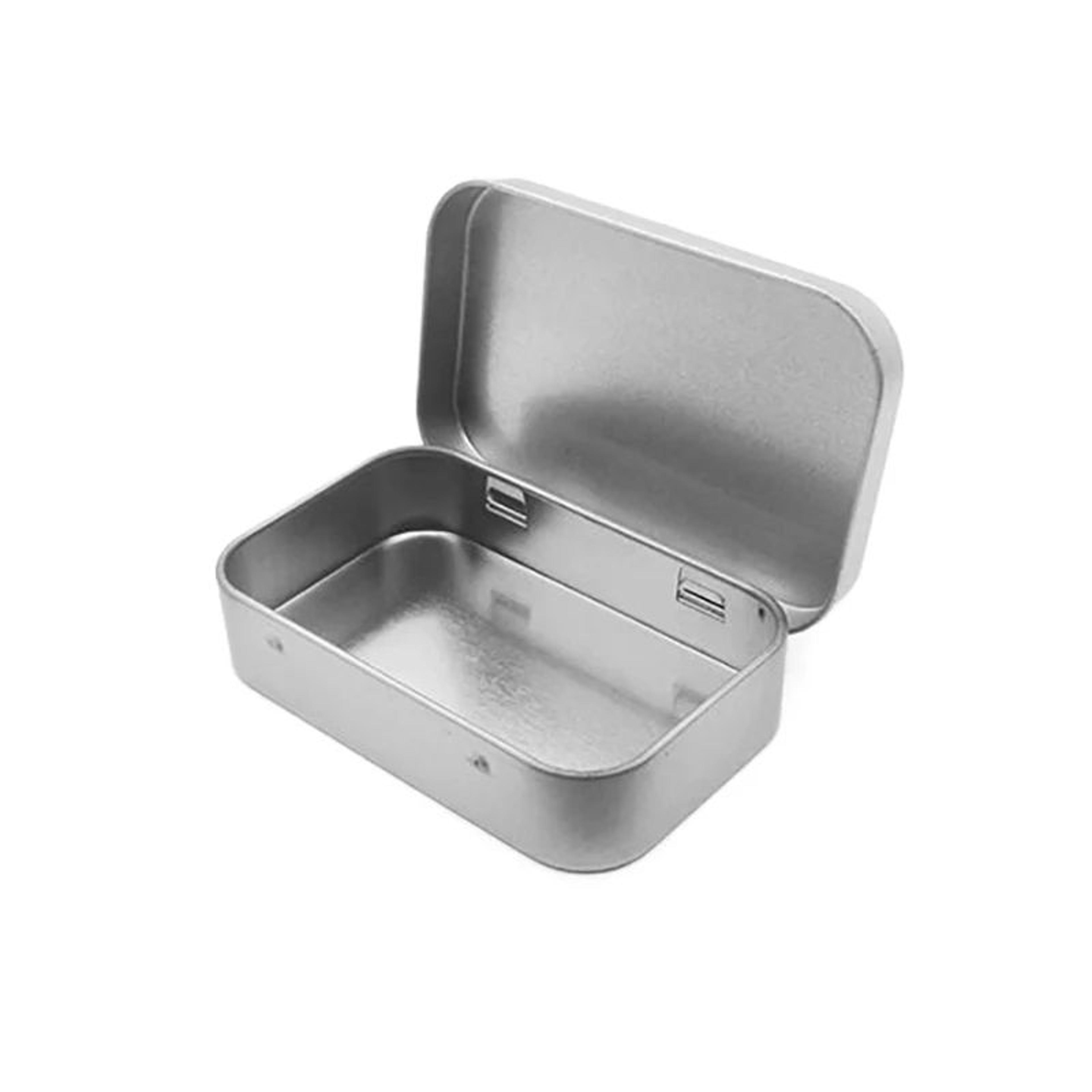 Metal Mini Storage Tin Boxes With Hinged Lids Small Organizer Containers 6 Pack 4