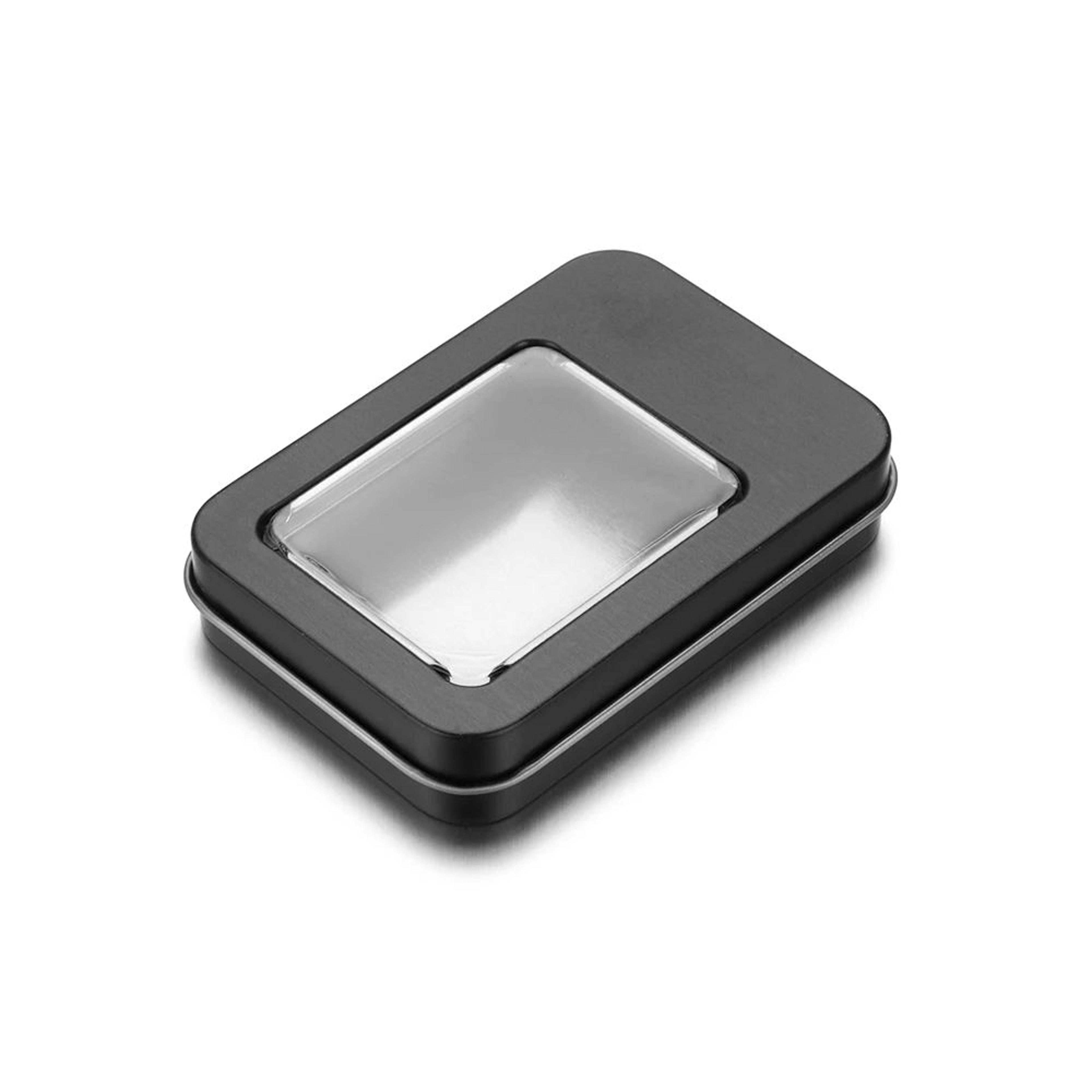 Rectangular Metal Jewelry Storage Tin Box With Clear Window Lid 6