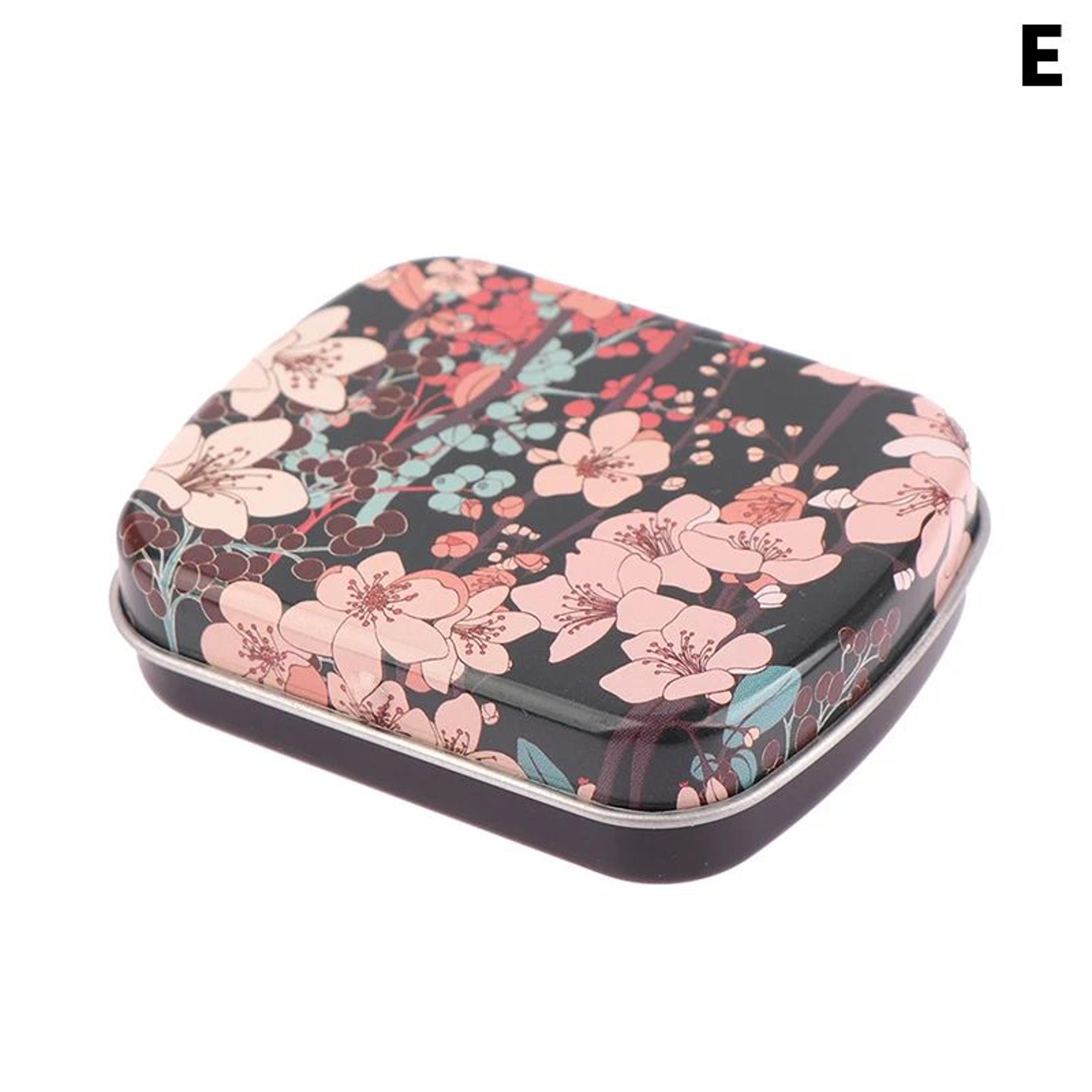 Mini Metal Hinged Tin Box Small Storage Organizer Container 10