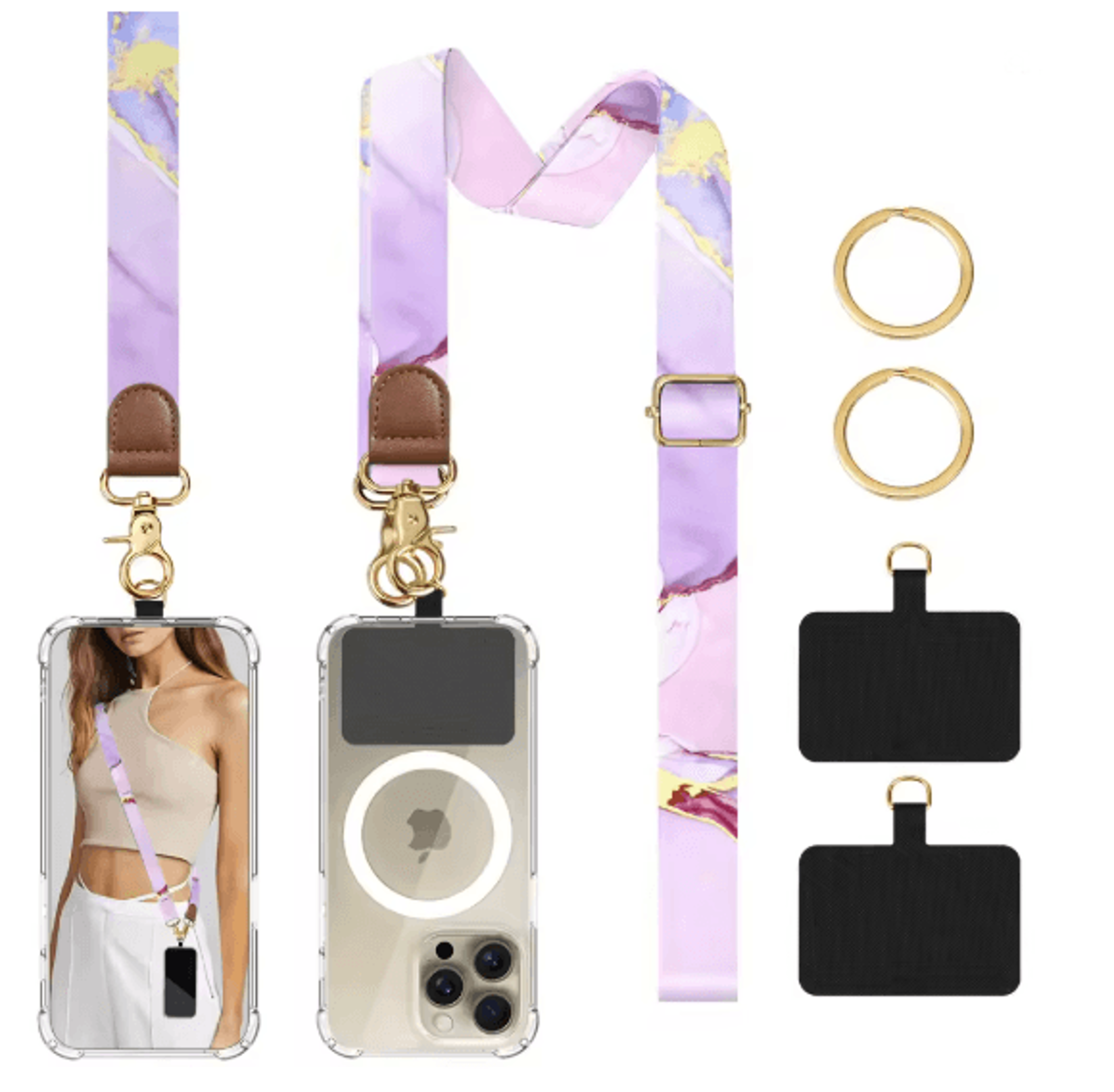 Universal Crossbody Phone Lanyard Adjustable Anti Theft Phone Strap 2