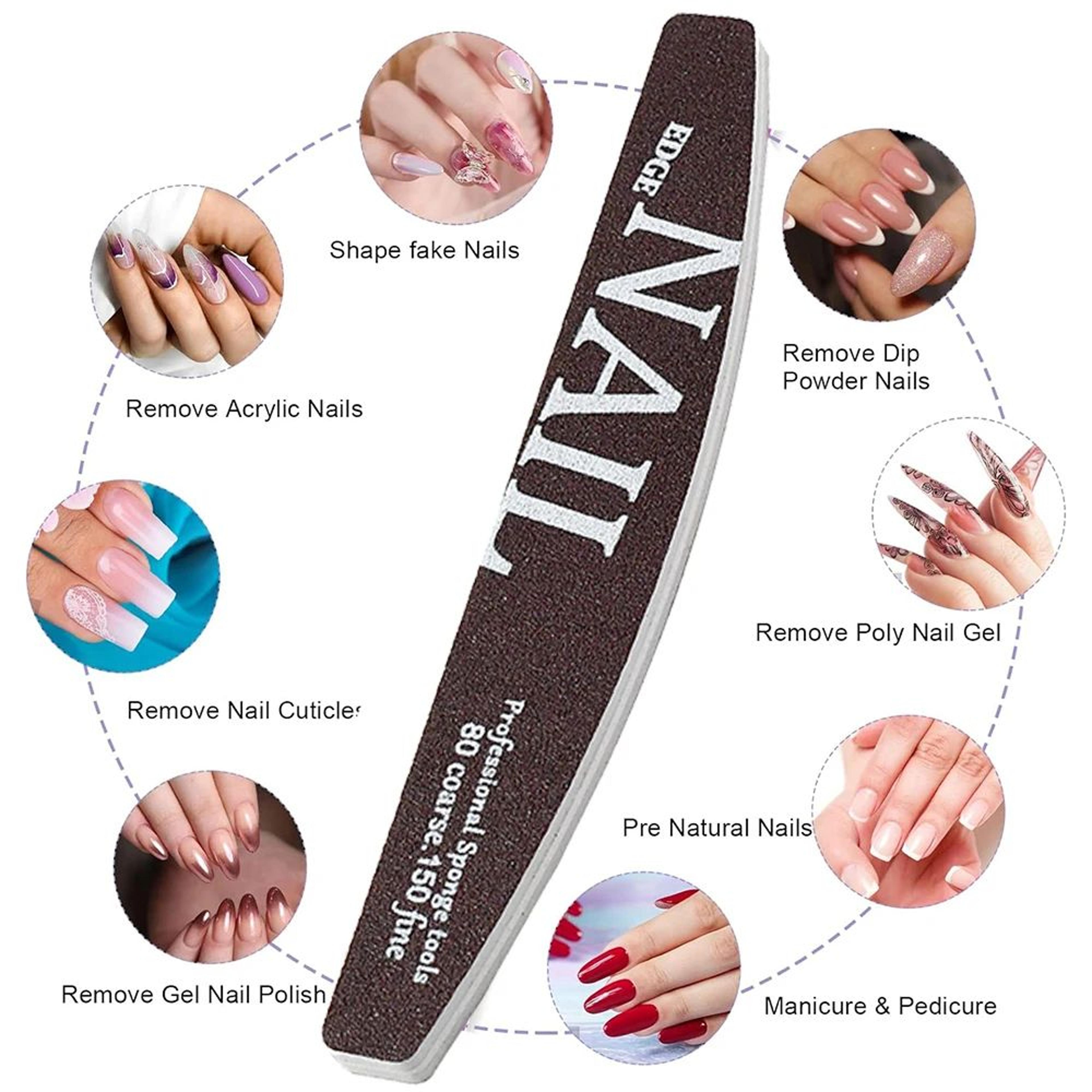 Professional Nail File Buffer 80 To 150 Grit Manicure Pedicure Shaping Files 3
