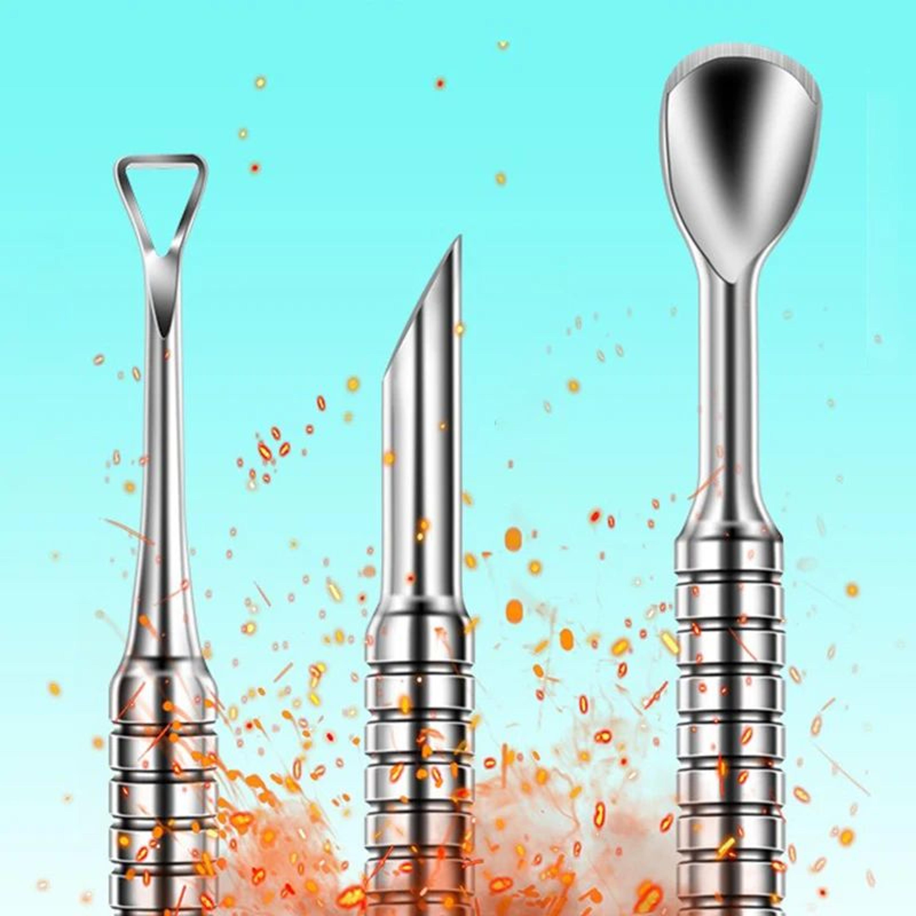 Stainless Steel Cuticle Pusher Double End Manicure Nail Tool 1