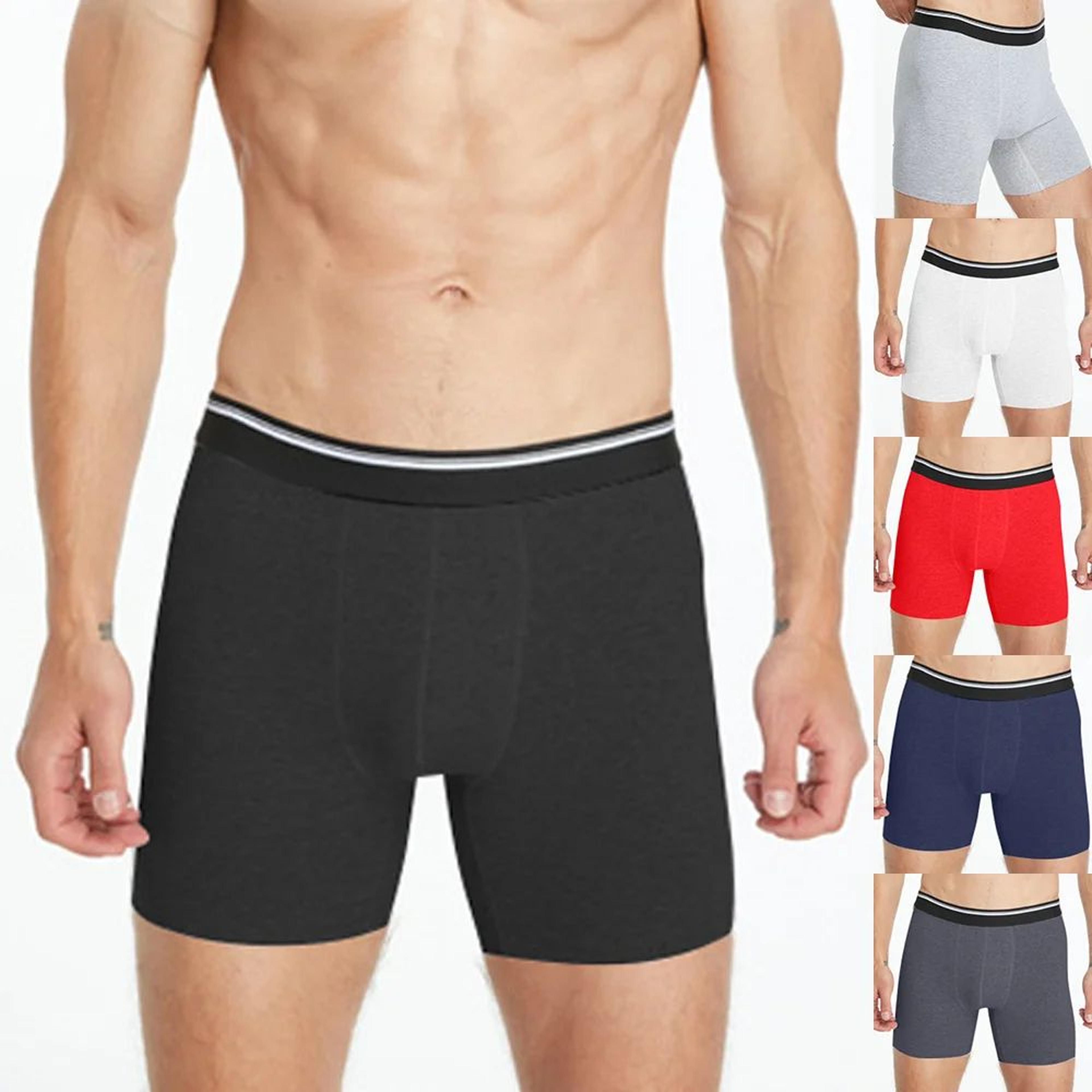 mens cotton boxer shorts breathable mid length comfortable underwear