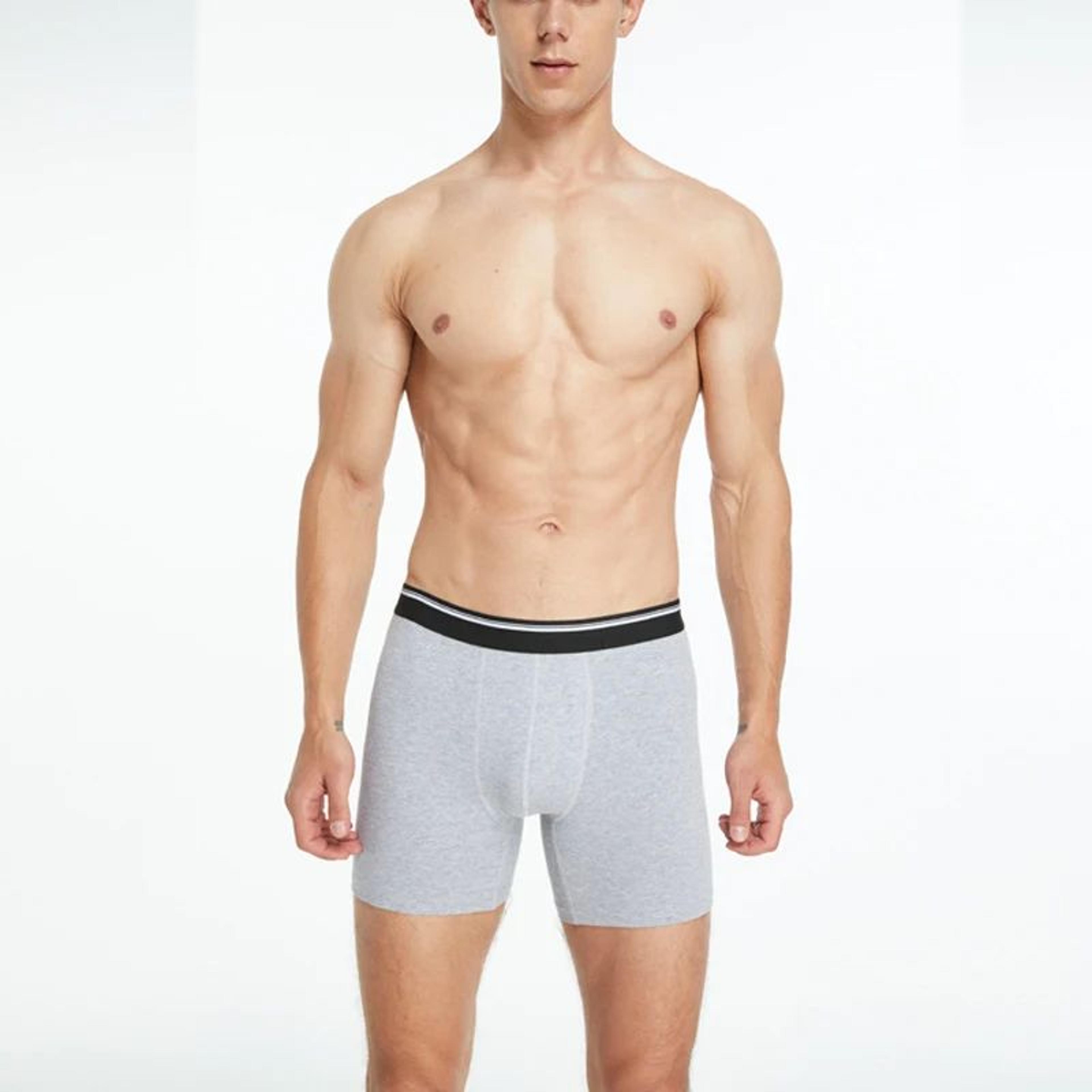 Mens Cotton Boxer Shorts Breathable Mid Length Comfortable Underwear 4