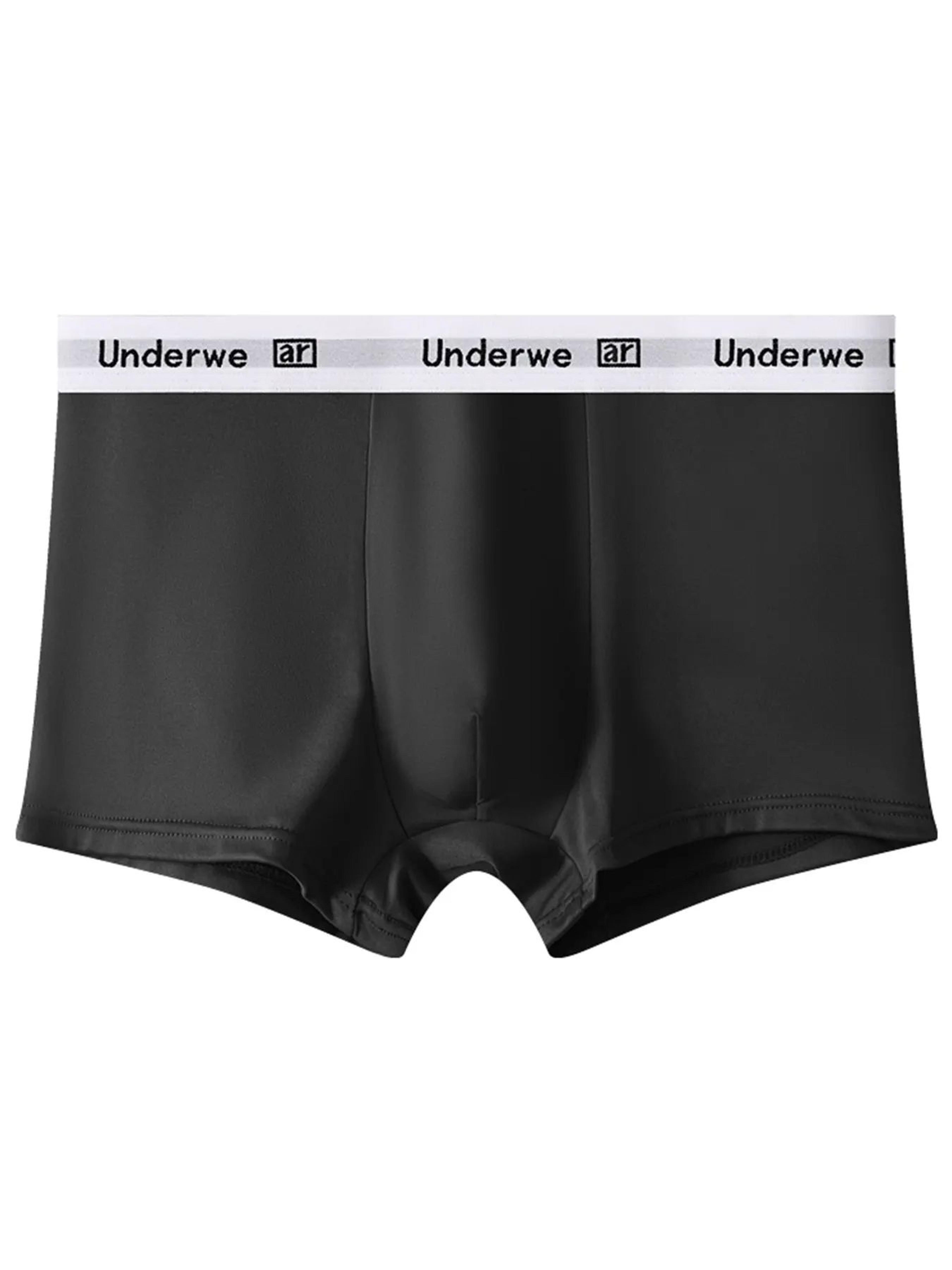 Mens Polyester Boxer Shorts Breathable Comfortable Underwear 5 Pack 1