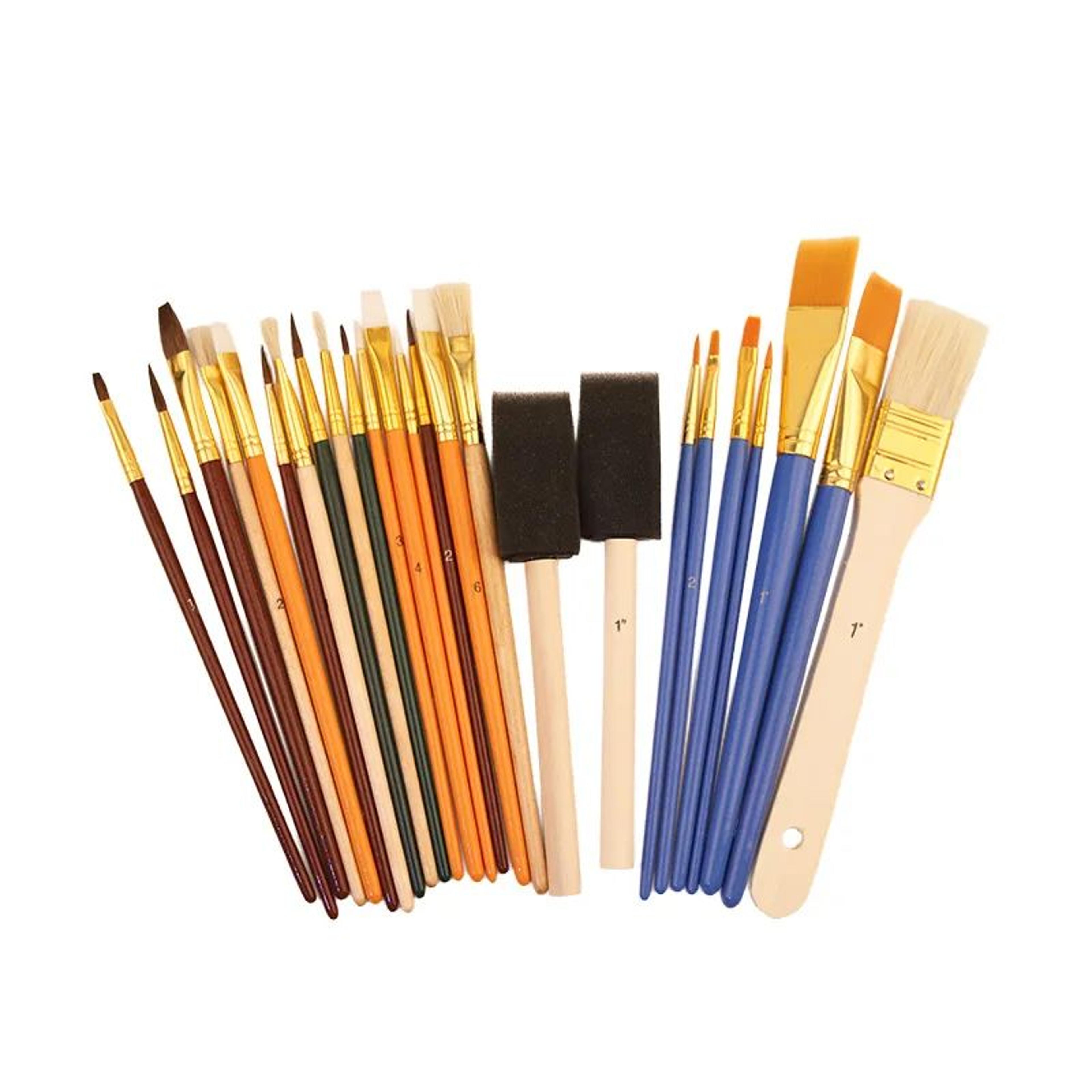 MasterCraft 25 Piece Artist Paint Brush Set Nylon Detail Painting Brushes 2