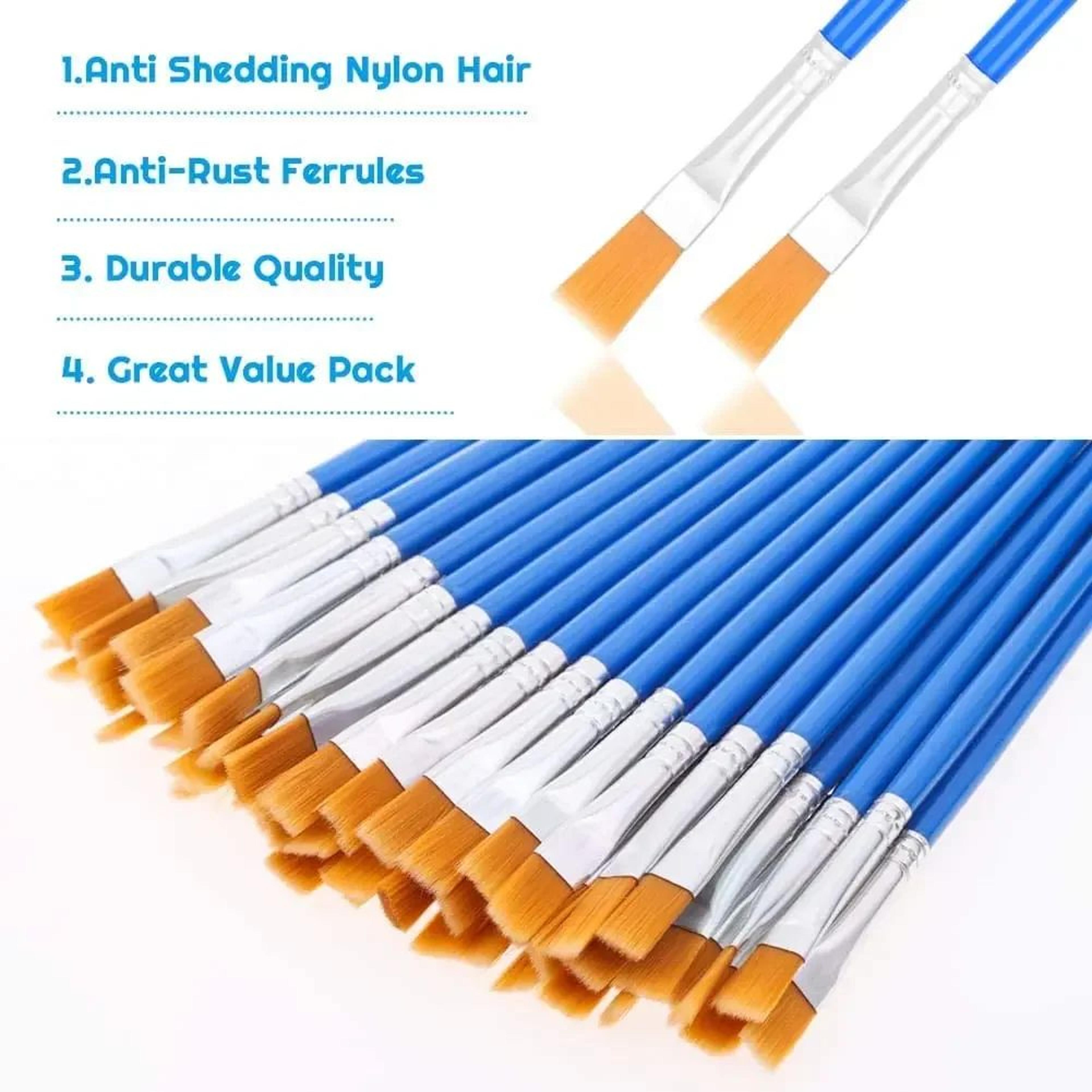 MasterArt 50 Piece Paint Brush Set Nylon Brushes For Acrylic Watercolor And Oil Painting 2