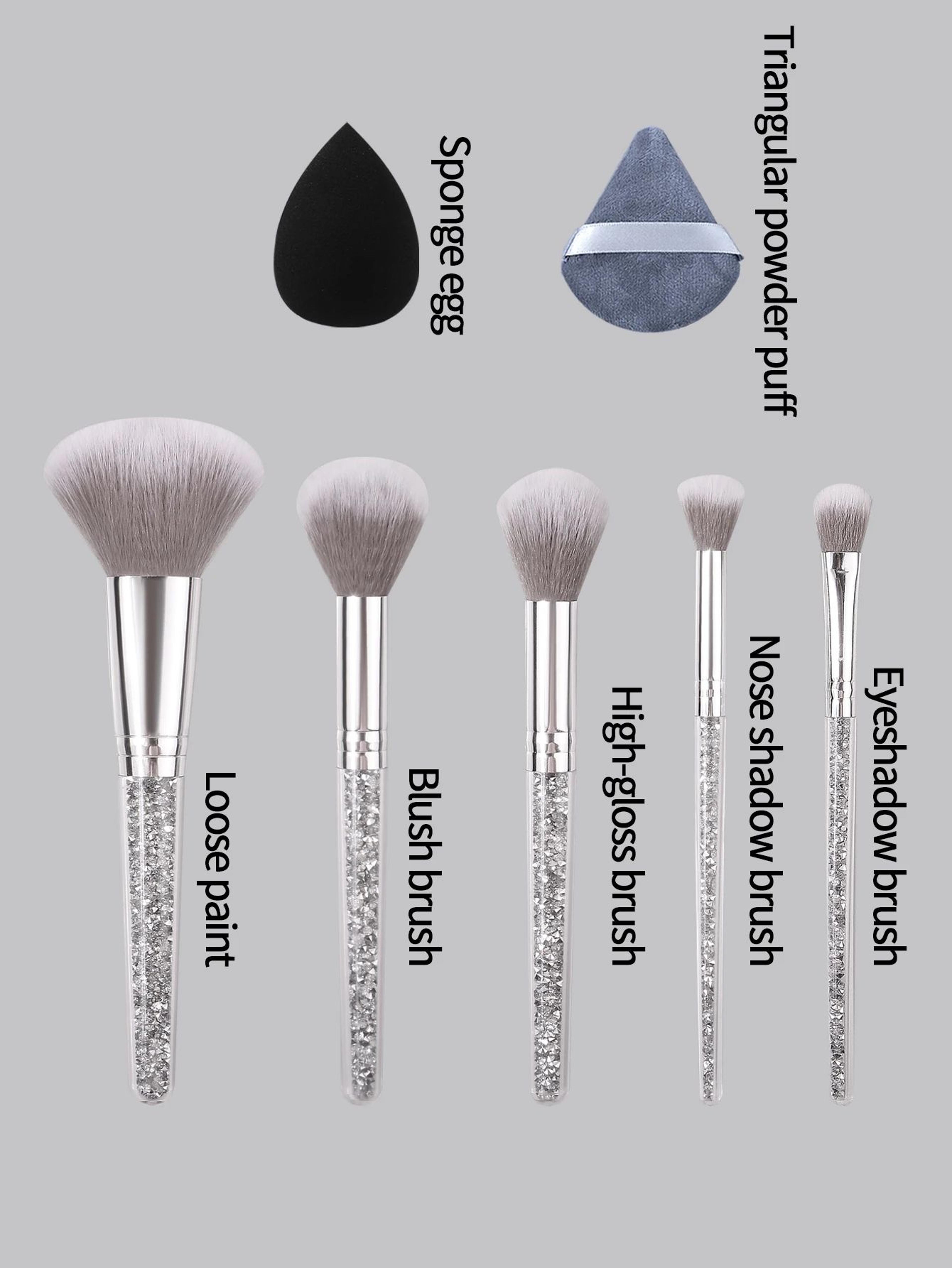 Diamond Handle Makeup Brush And Sponge Set For Flawless Blending And Contouring 4