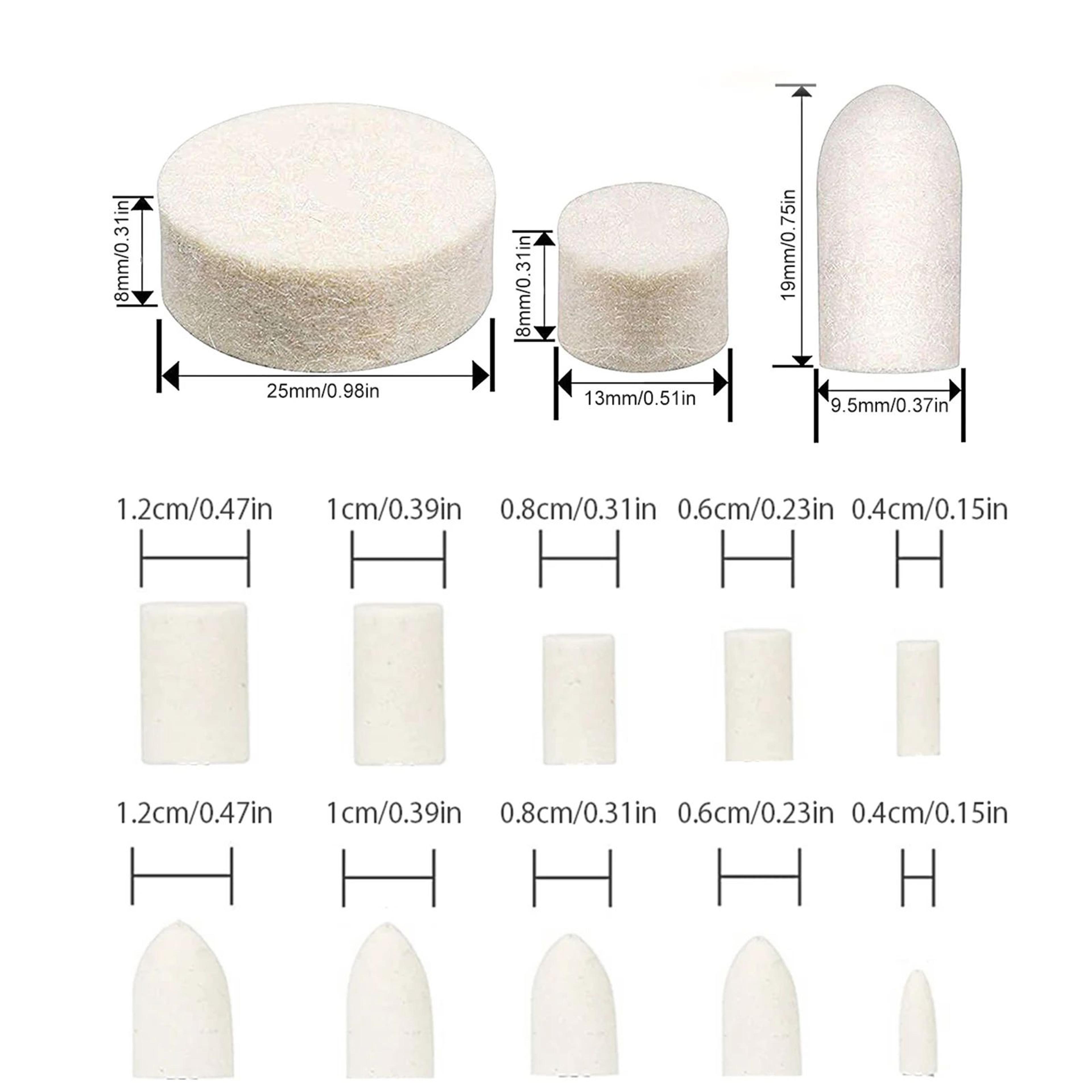 Wool Felt Polishing Wheel Set Rotary Tool Buffing Kit For Metal And Jewelry 5