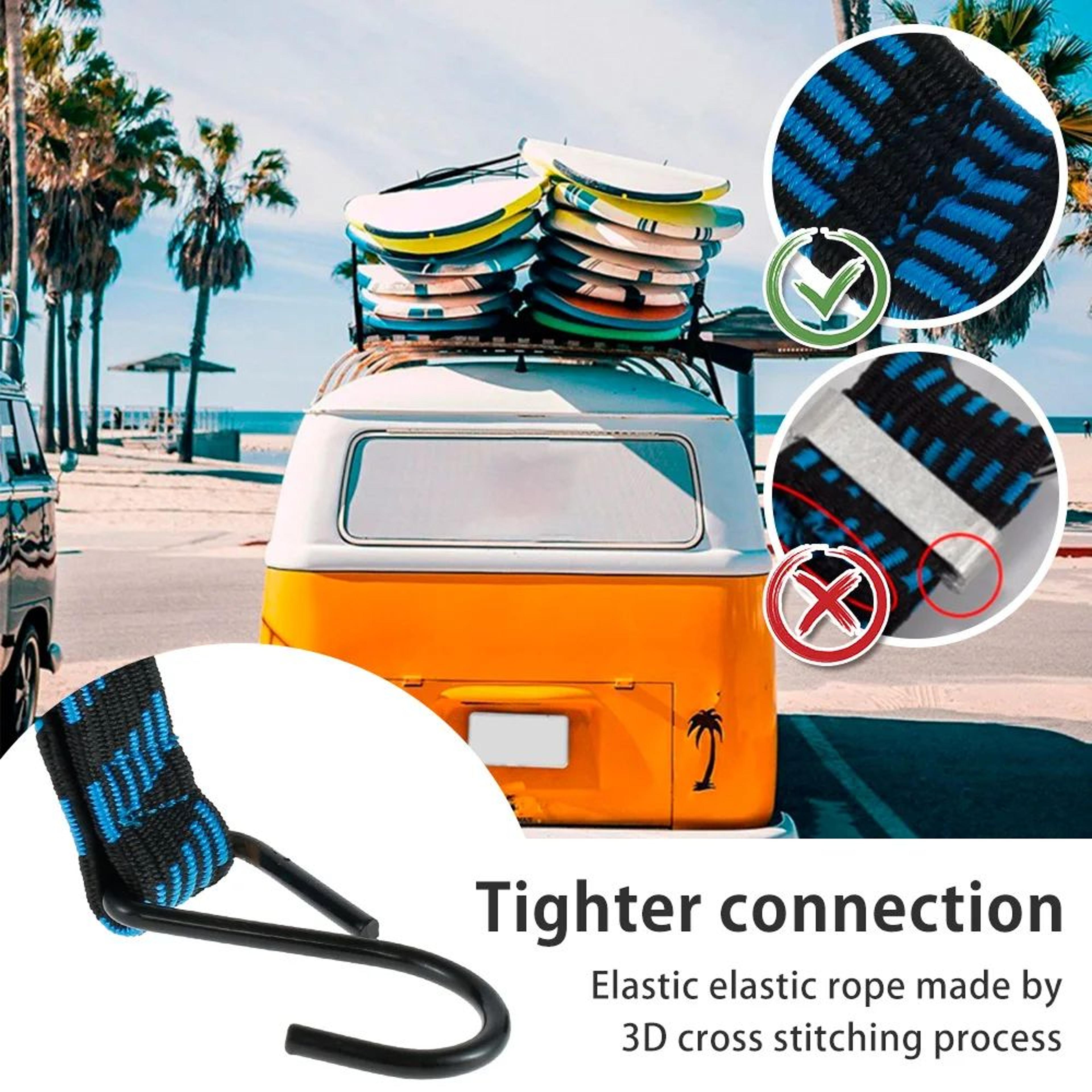 Heavy Duty Bungee Cords Set Elastic Luggage Straps With Hooks 2