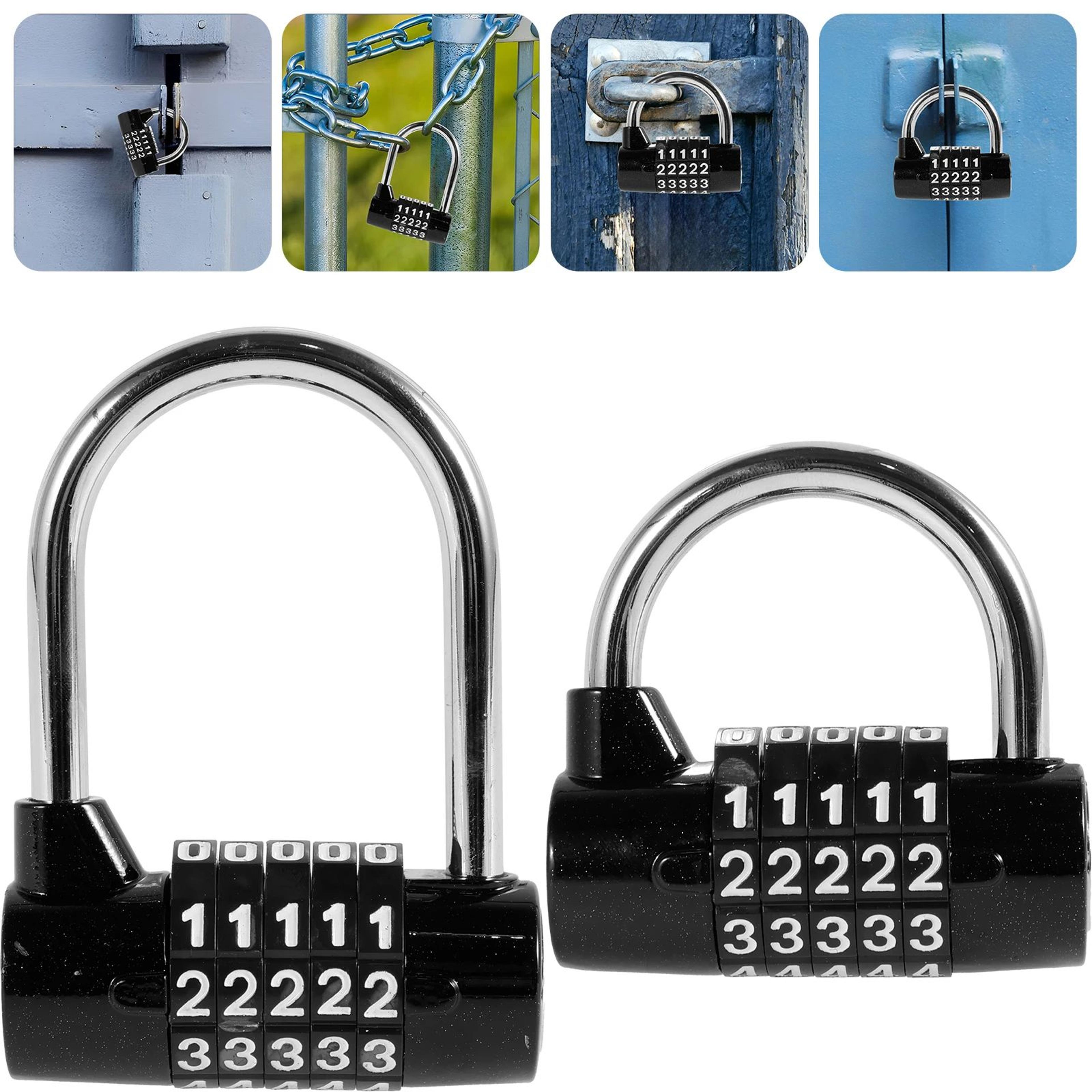 5 digit combination padlock heavy duty zinc alloy security lock
