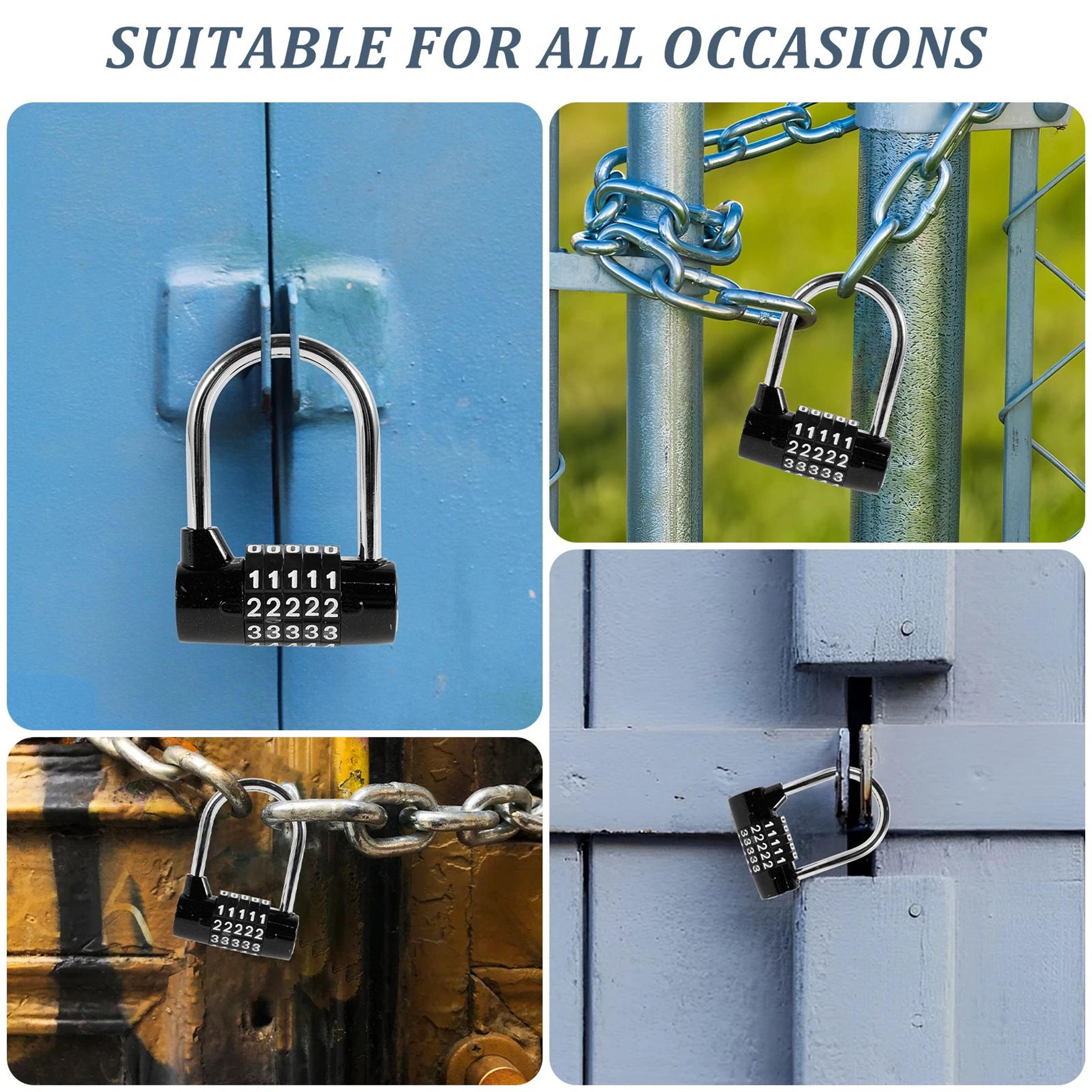 5 Digit Combination Padlock Heavy Duty Zinc Alloy Security Lock 2