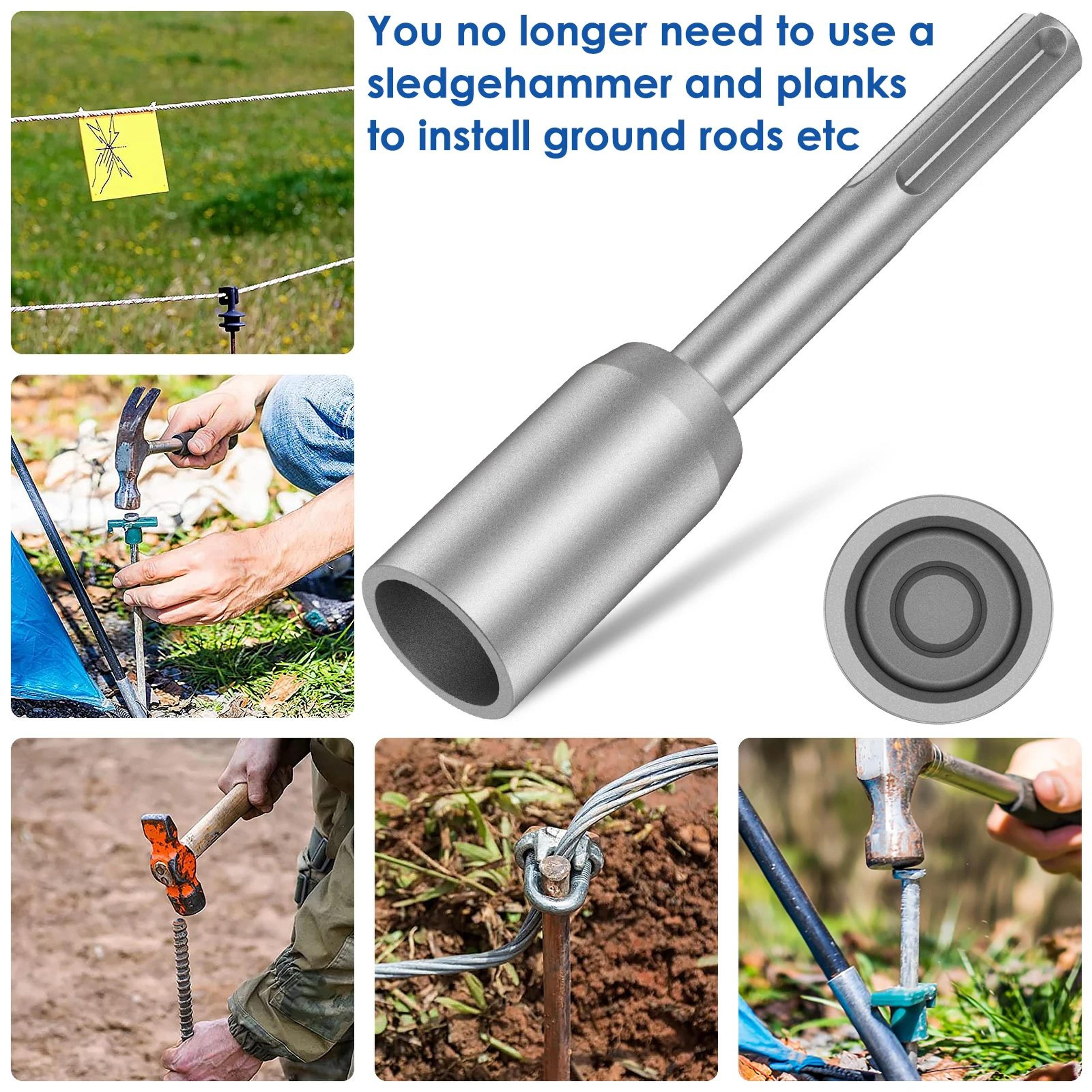 SDS Max Ground Rod Driver Heavy Duty Drill Attachment For Fast Installation 4
