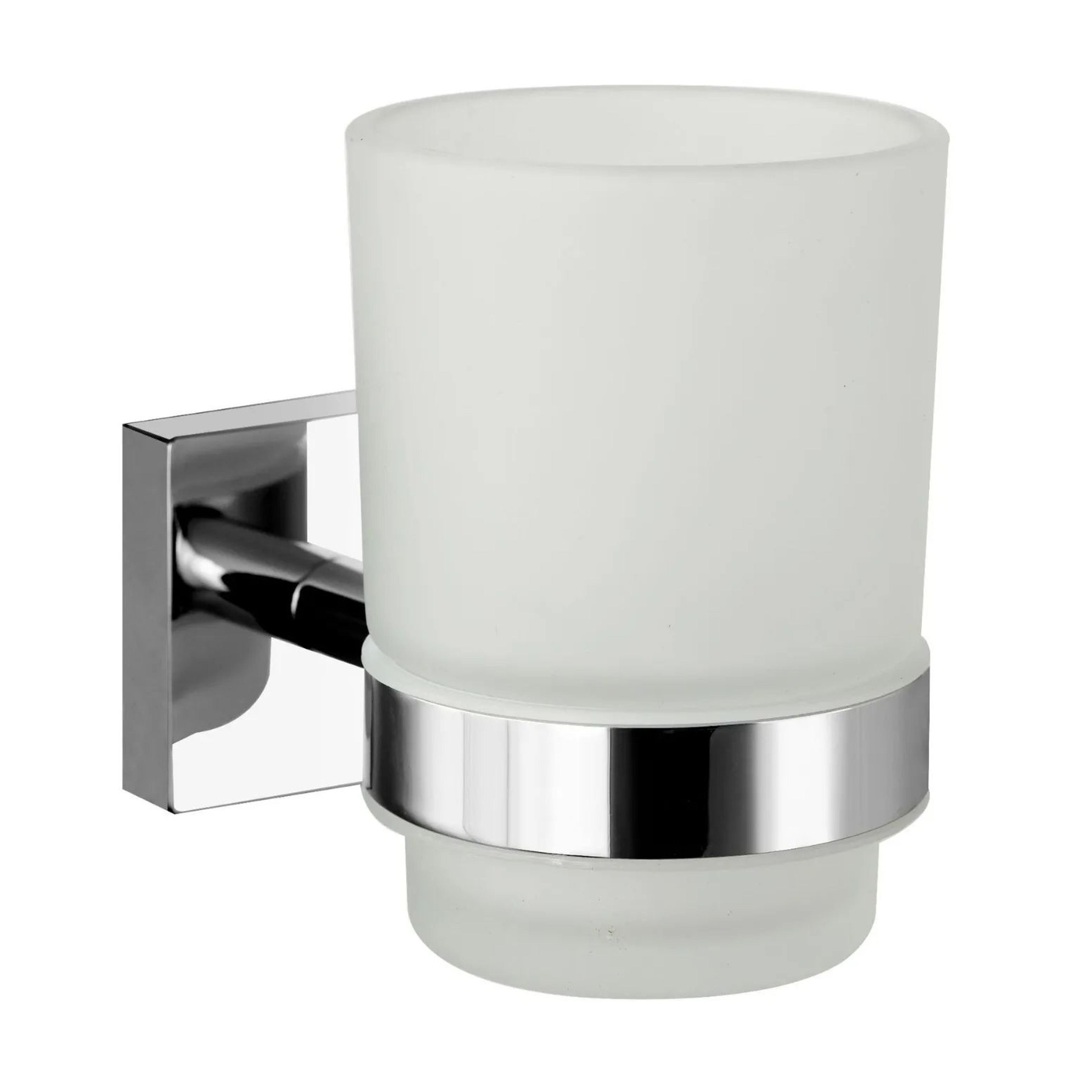 Wall Mounted Toothbrush Holder With Cups Double Tumbler Bathroom Organizer 8