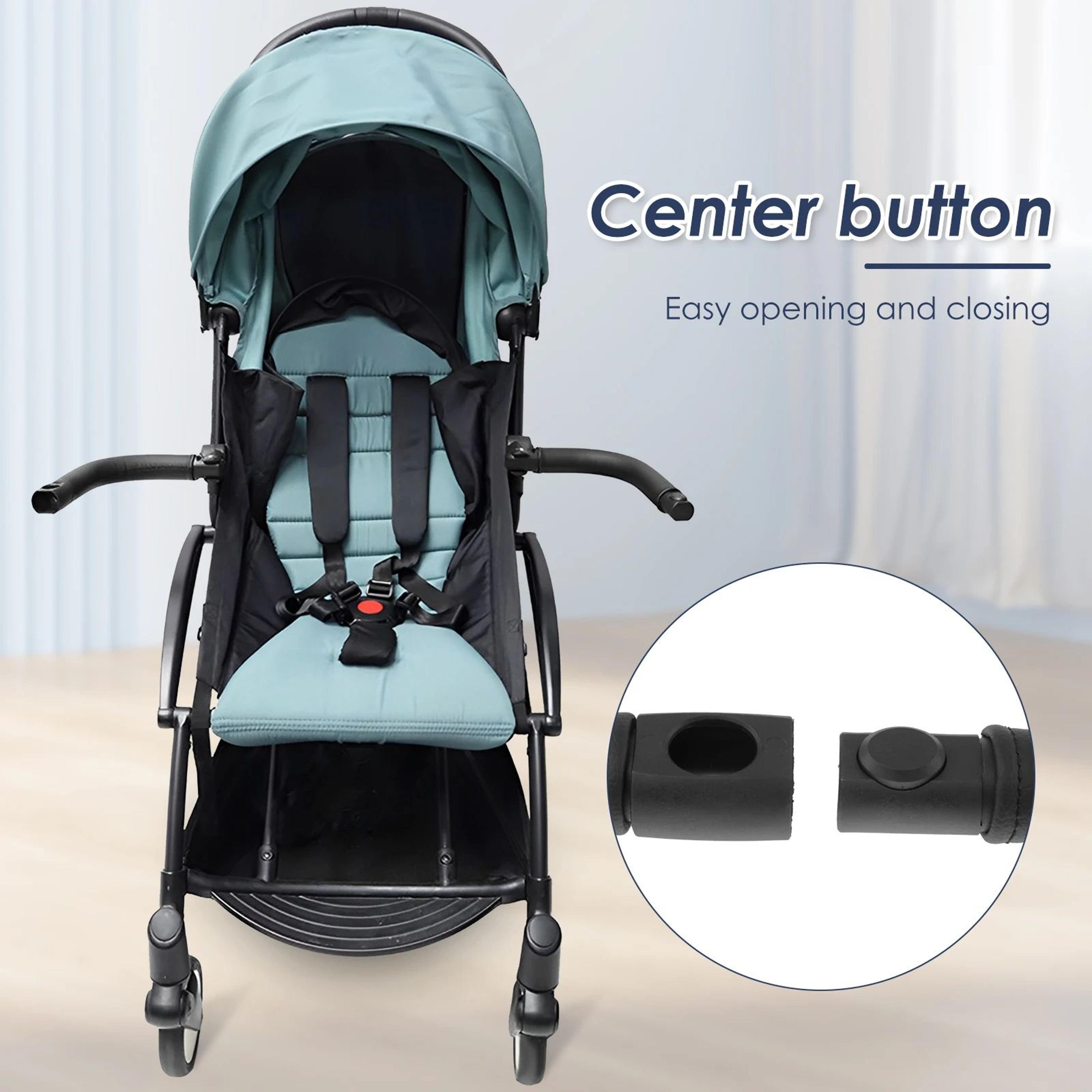 Adjustable Stroller Bumper Bar Detachable Safety Handlebar With Soft Leather Grip 3