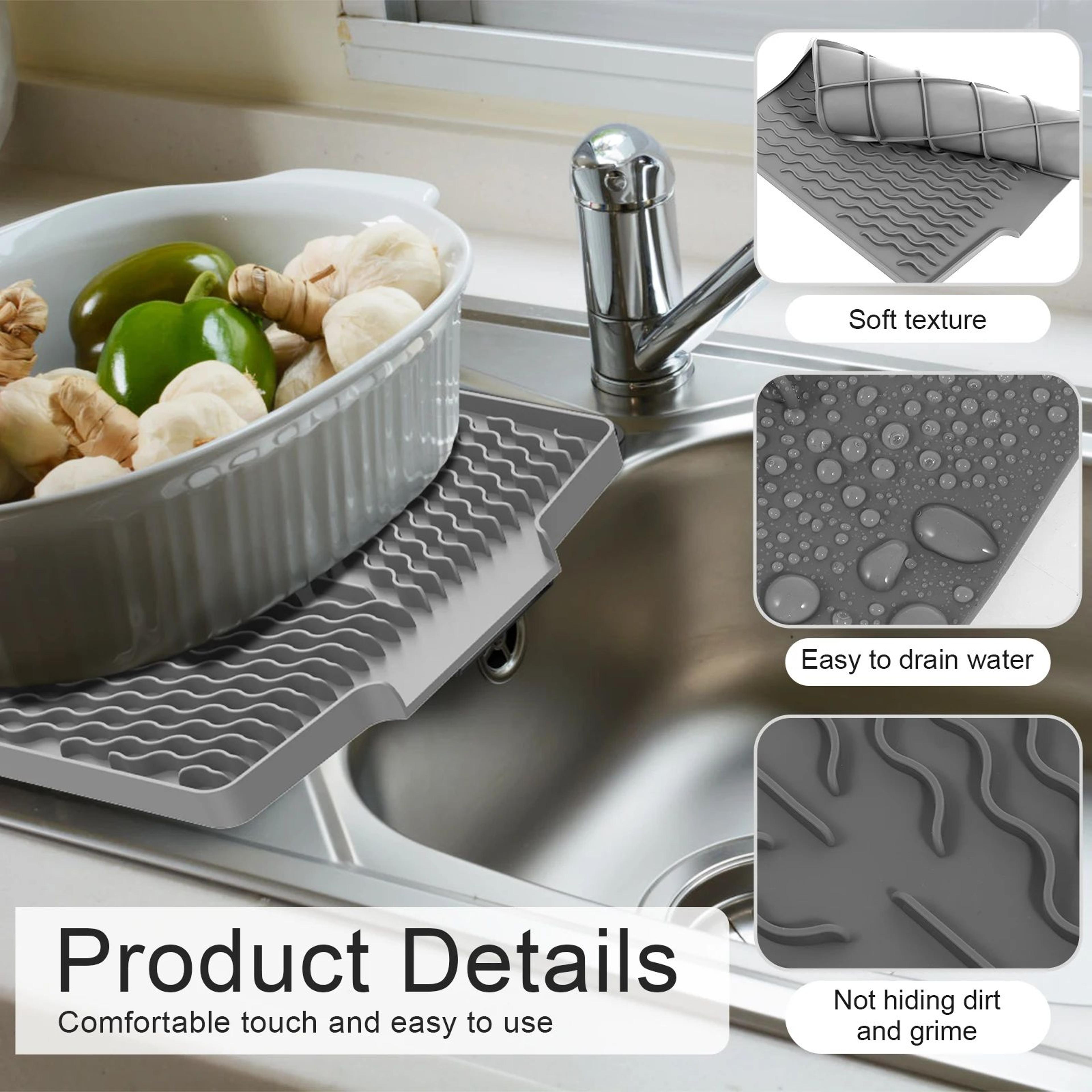 Silicone Dish Drying Mat Heat Resistant Non Slip Kitchen Counter Drying Pad 4