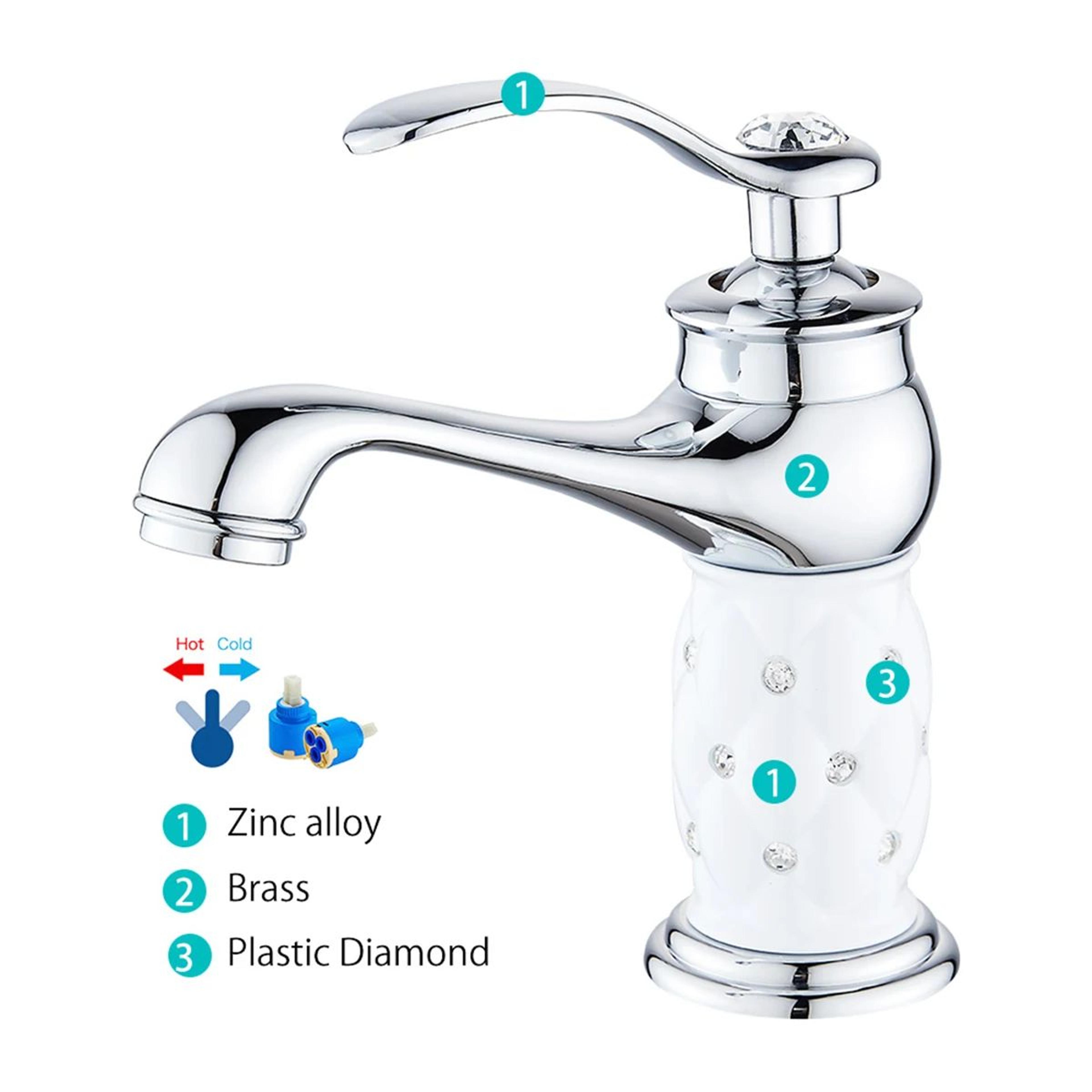Modern Bathroom Sink Faucet Hot And Cold Mixer Deck Mounted Vanity Tap 1