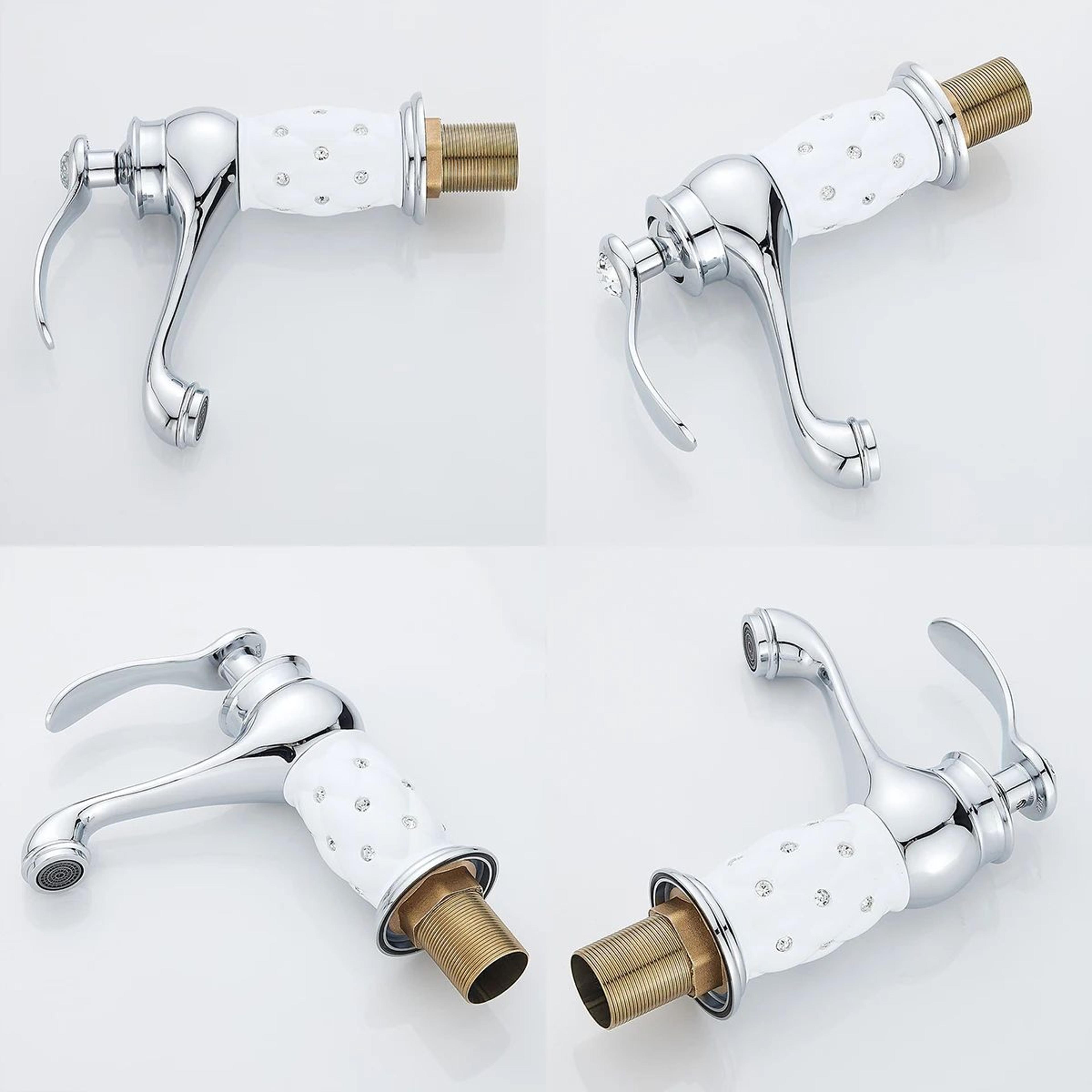Modern Bathroom Sink Faucet Hot And Cold Mixer Deck Mounted Vanity Tap 2
