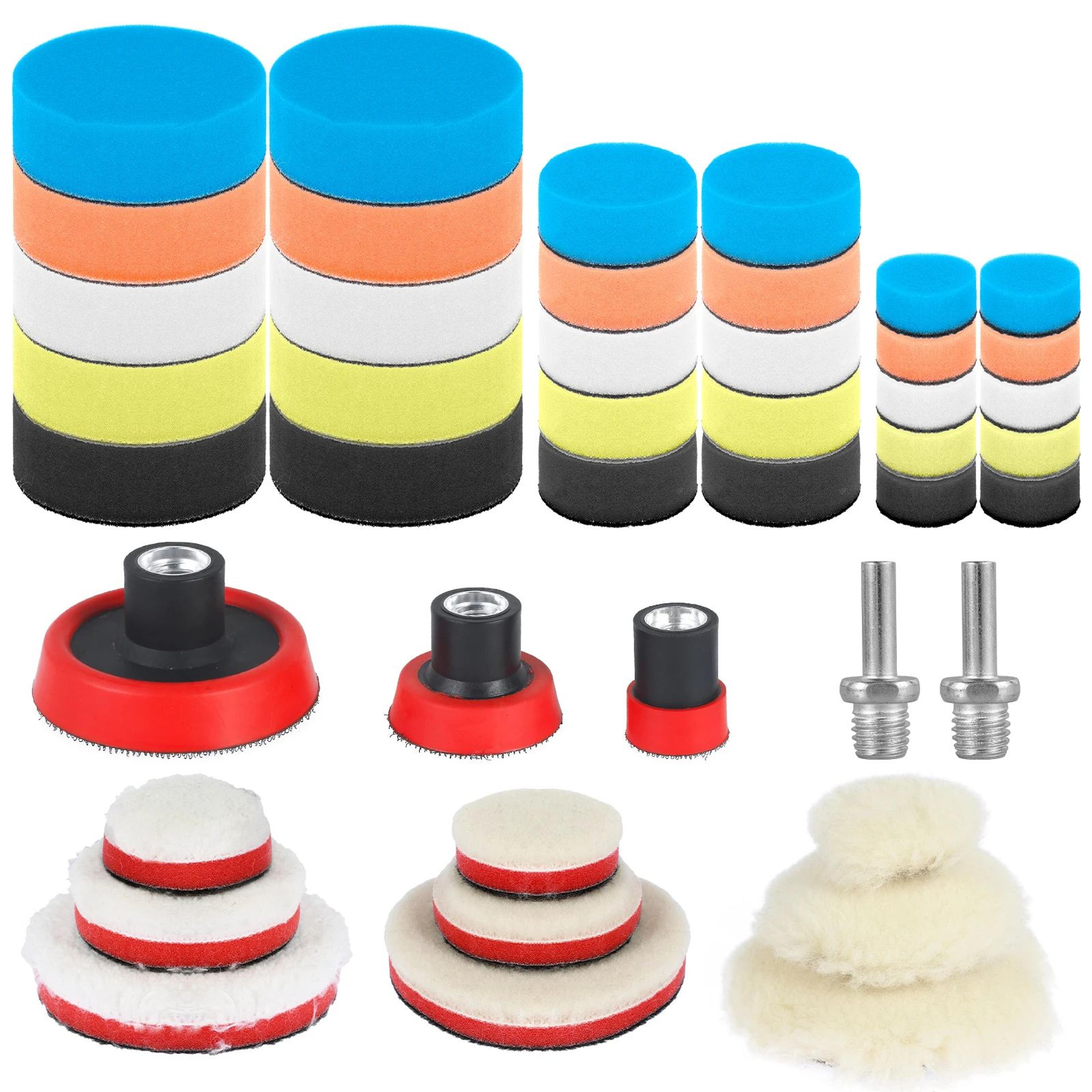 44 Piece Car Polishing Pad Kit Sponge And Microfiber Buffing Pads With Drill Adapter 7