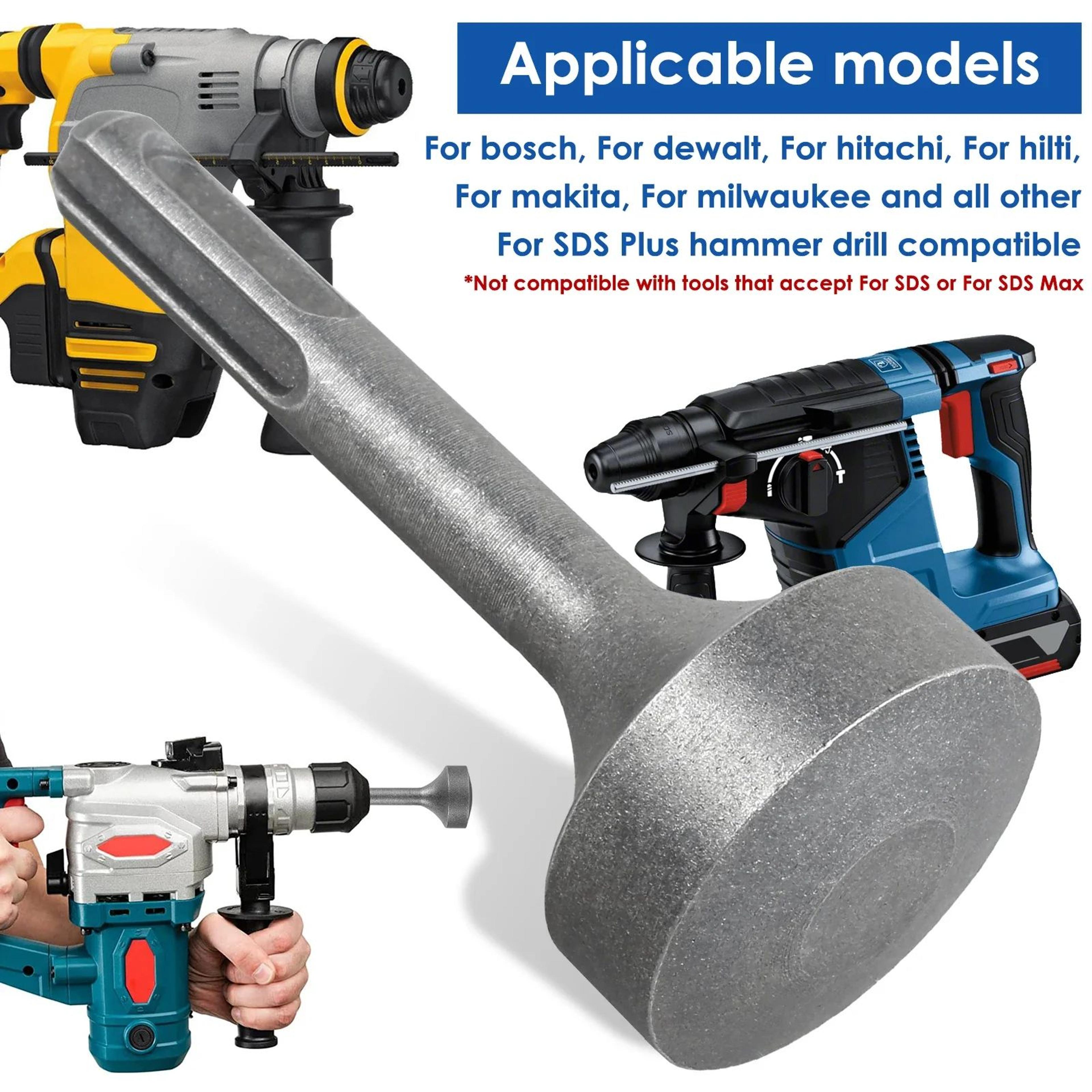 Heavy Duty Ground Rod Driver SDS Plus T Post Driver Tool For Rotary Hammer Drills 1