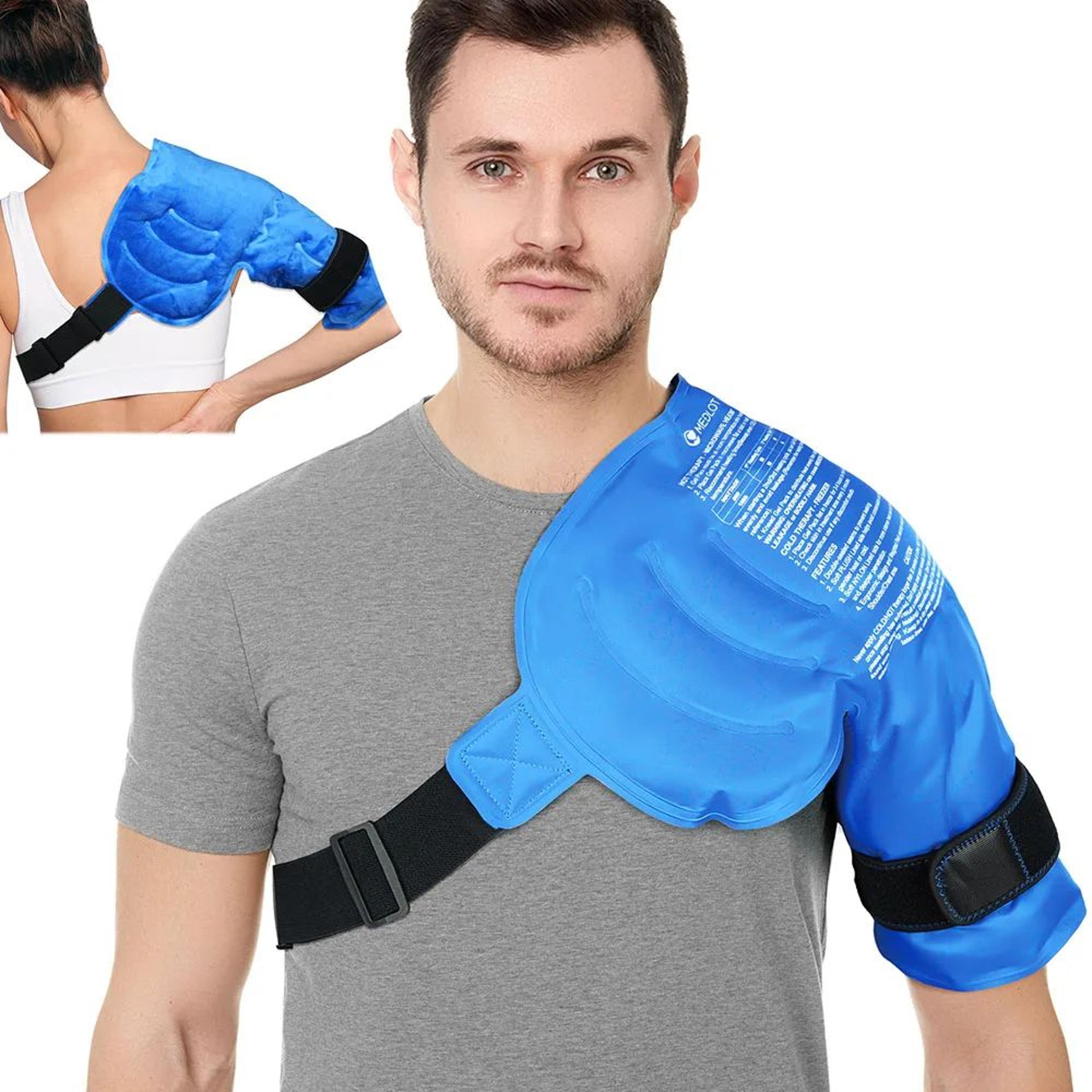 shoulder ice pack wrap for pain relief and hot cold therapy support