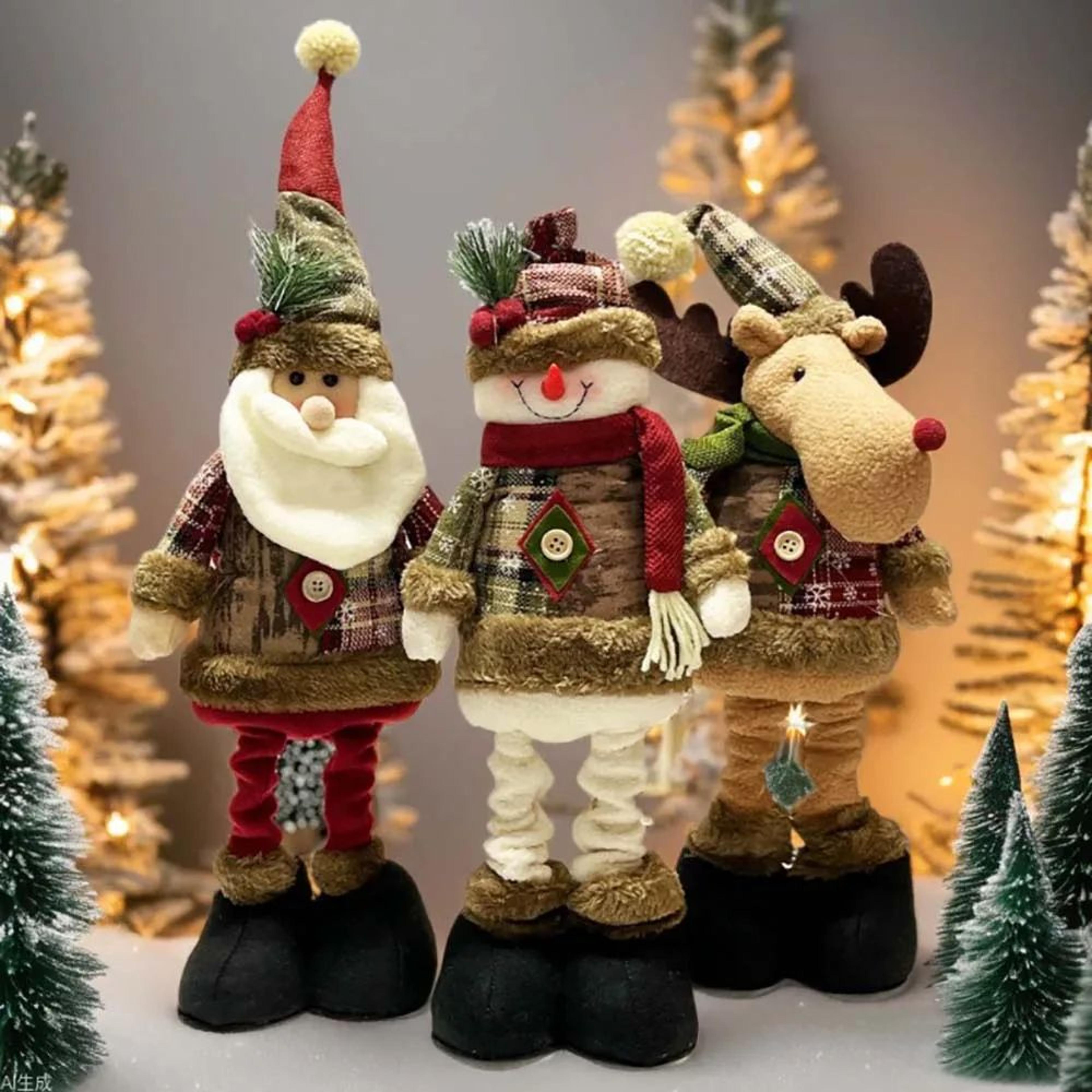 adjustable christmas plush doll decoration santa snowman elk holiday ornament