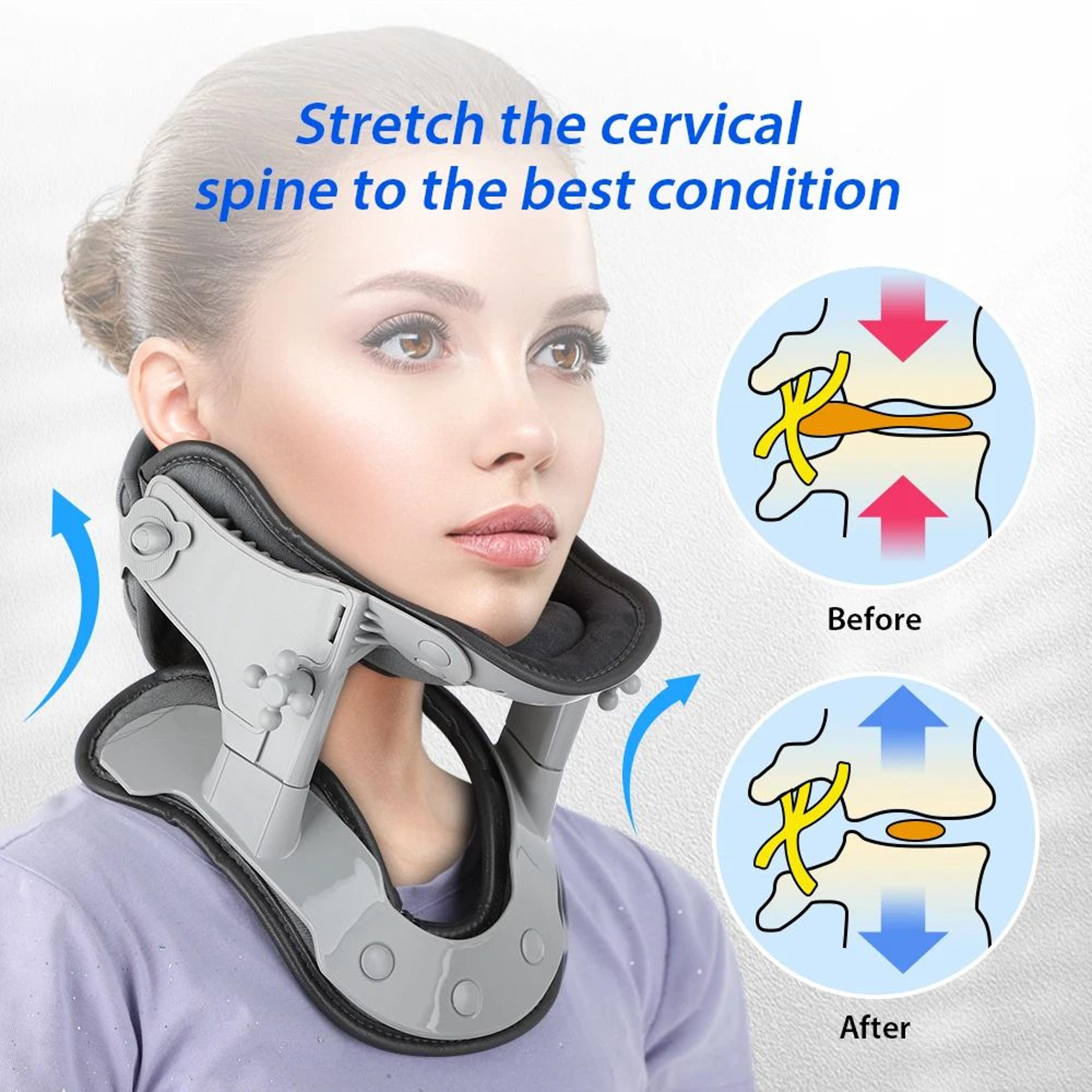 Adjustable Neck Traction Collar With Heat Support And Posture Correction 2
