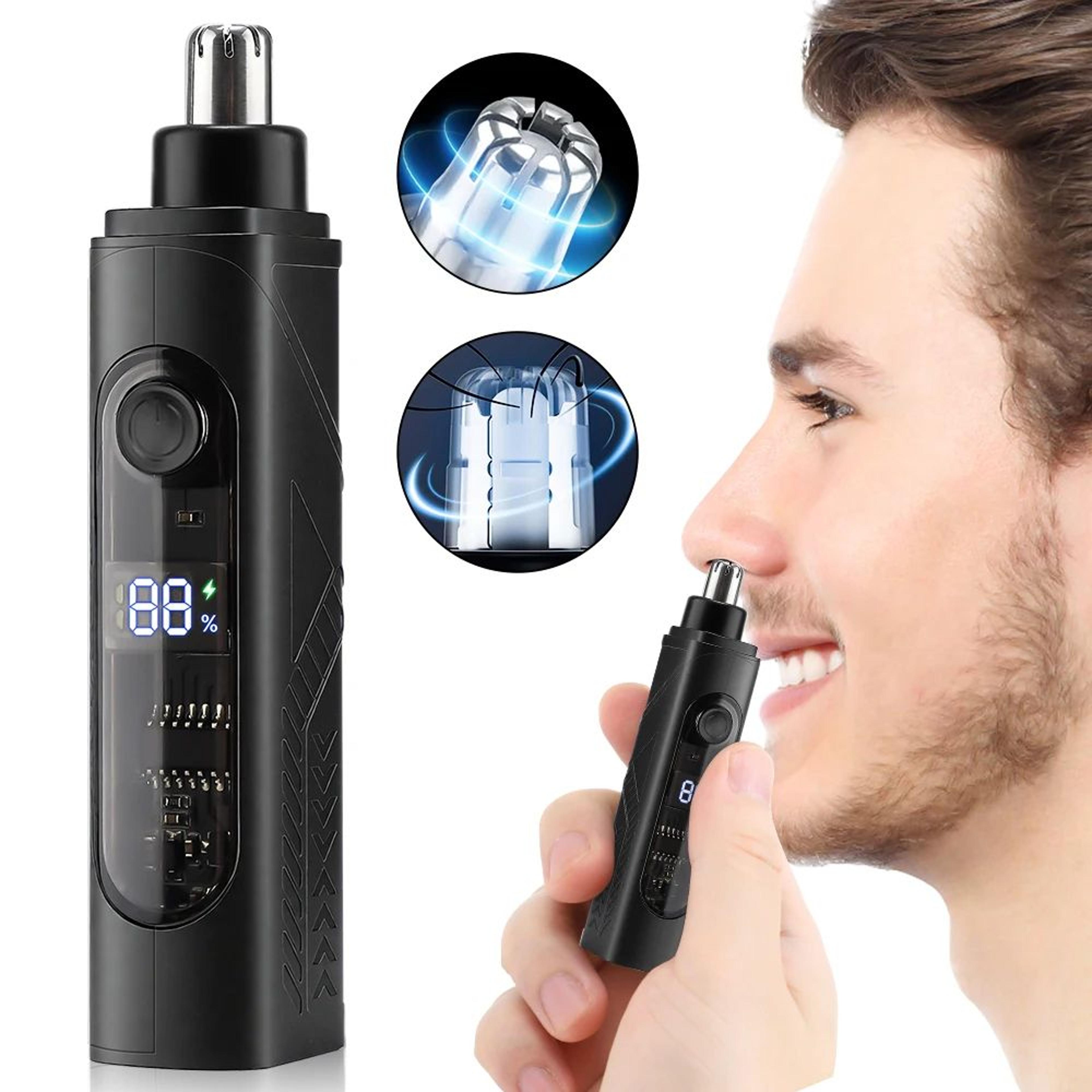 rechargeable nose hair trimmer portable facial grooming tool for men