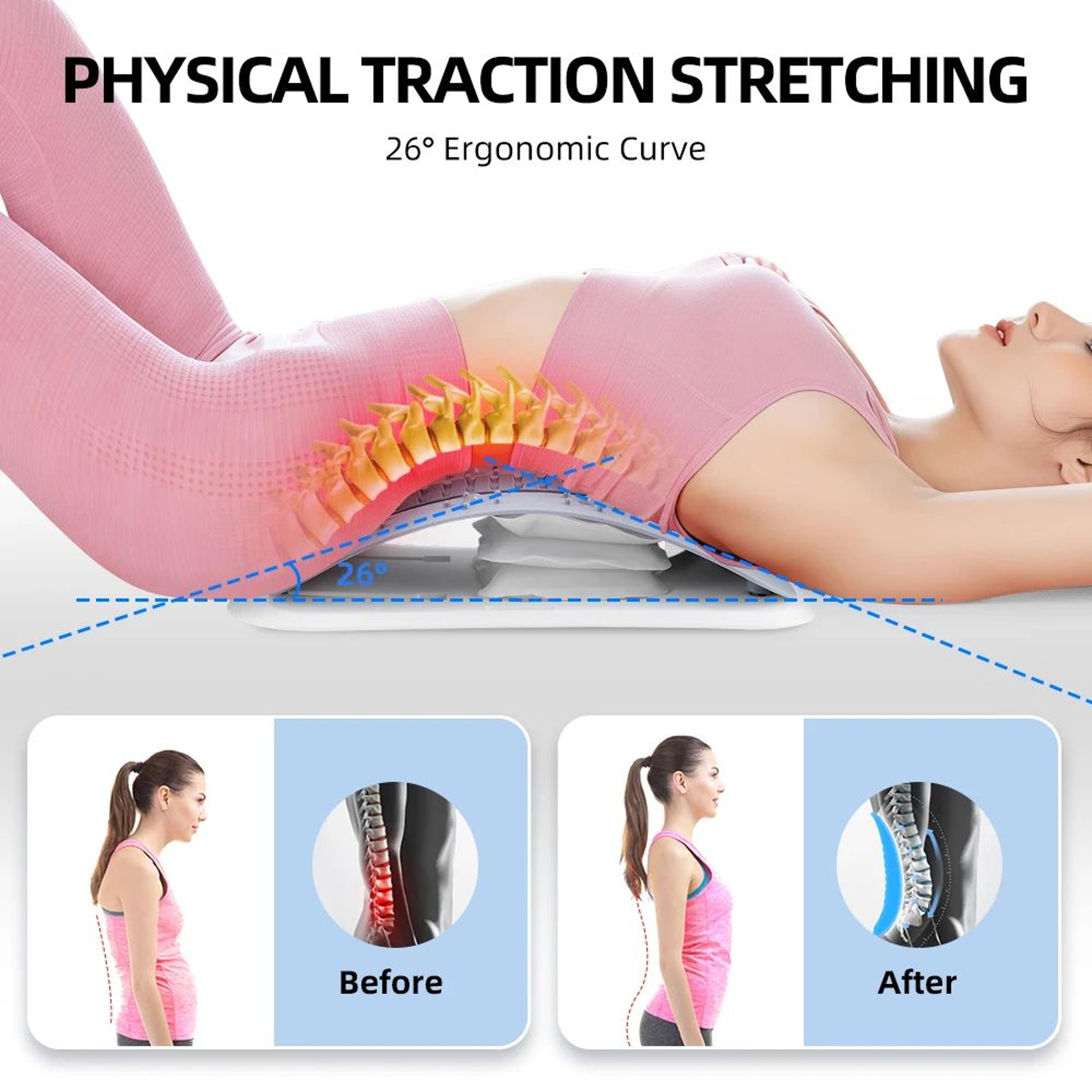 Back Stretcher Lumbar Support Traction Device With Adjustable Airbag 1