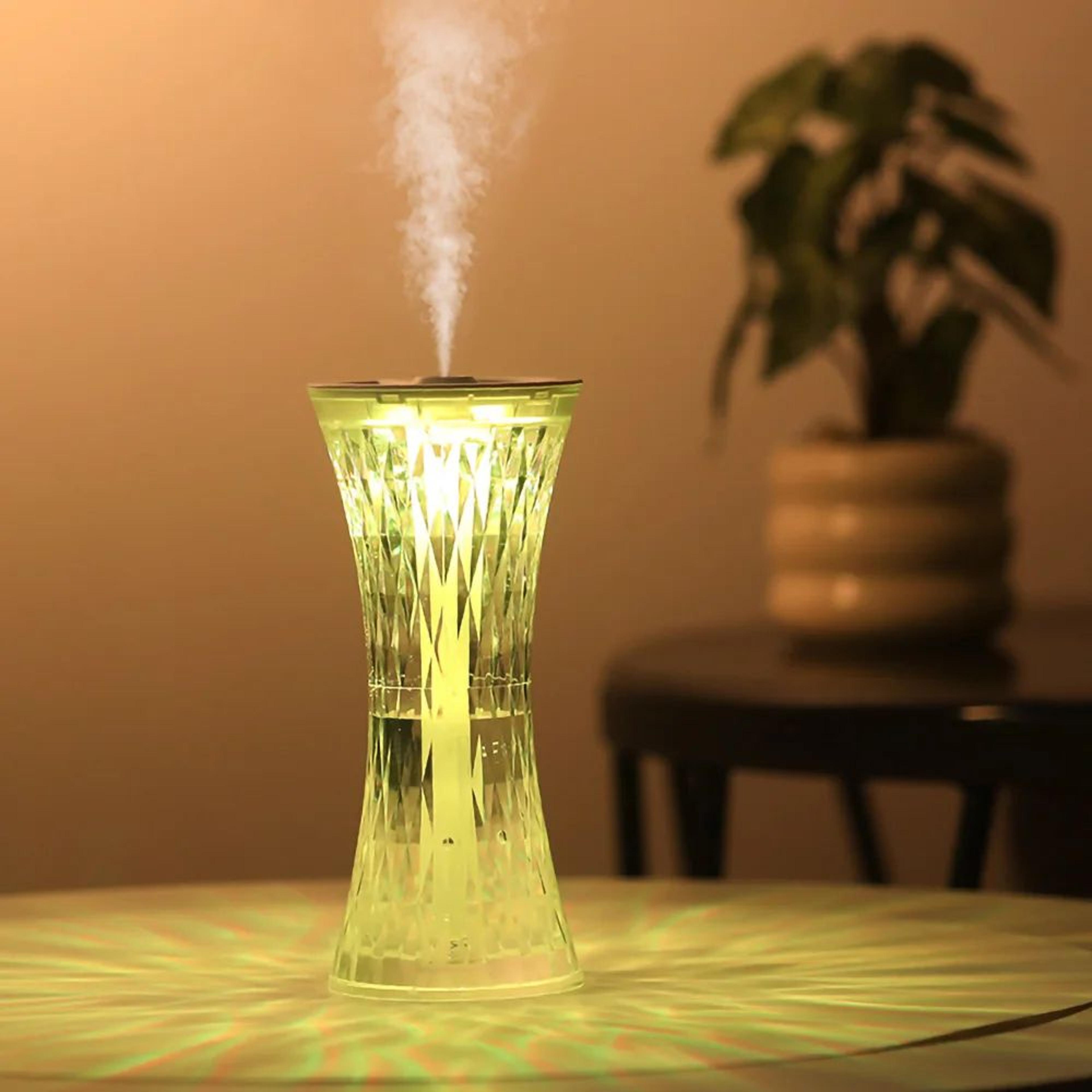Glass Air Humidifier Aroma Diffuser With Ambient Light Crystal Lamp Design 4