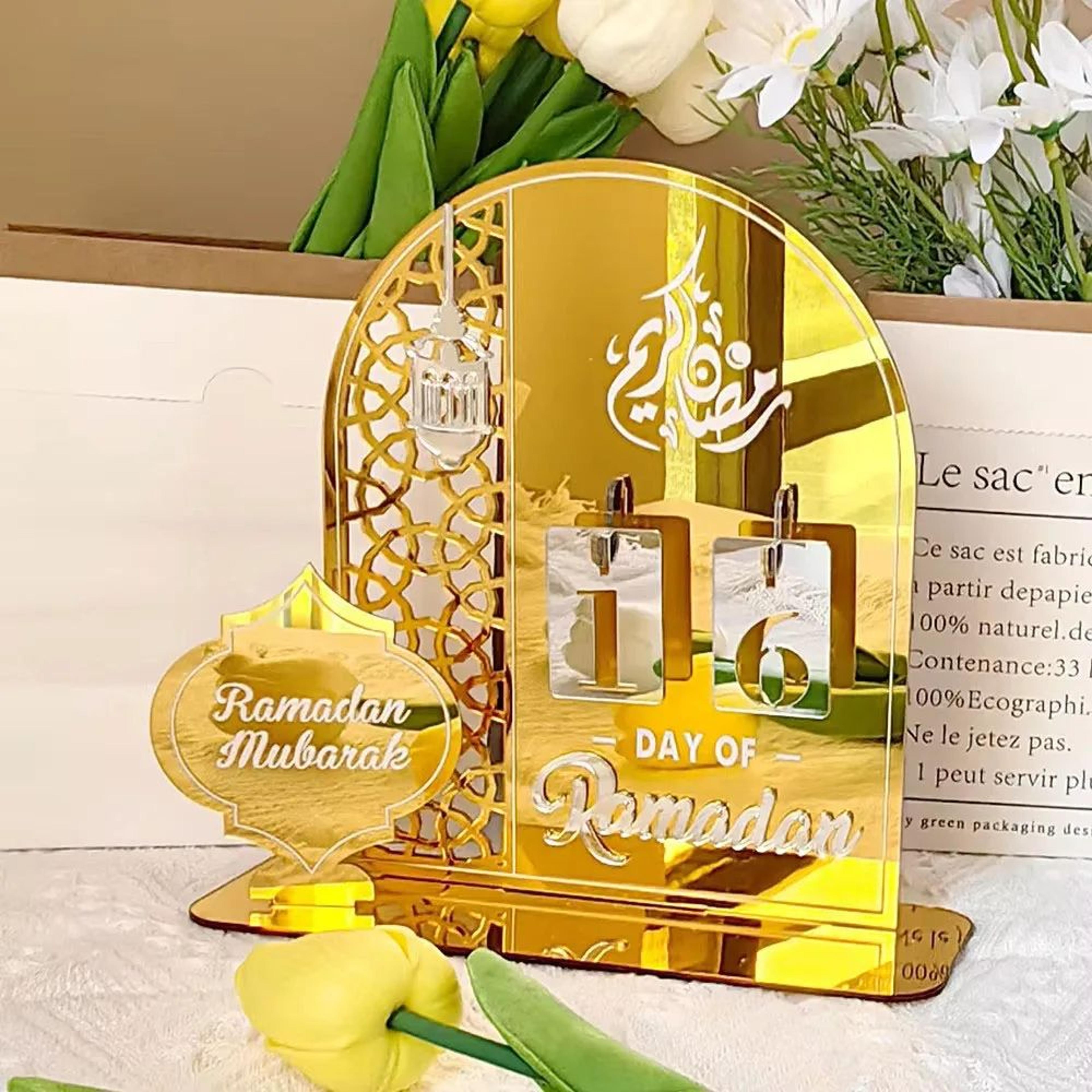 Ramadan Countdown Calendar Acrylic Eid Mubarak Decor Display 6
