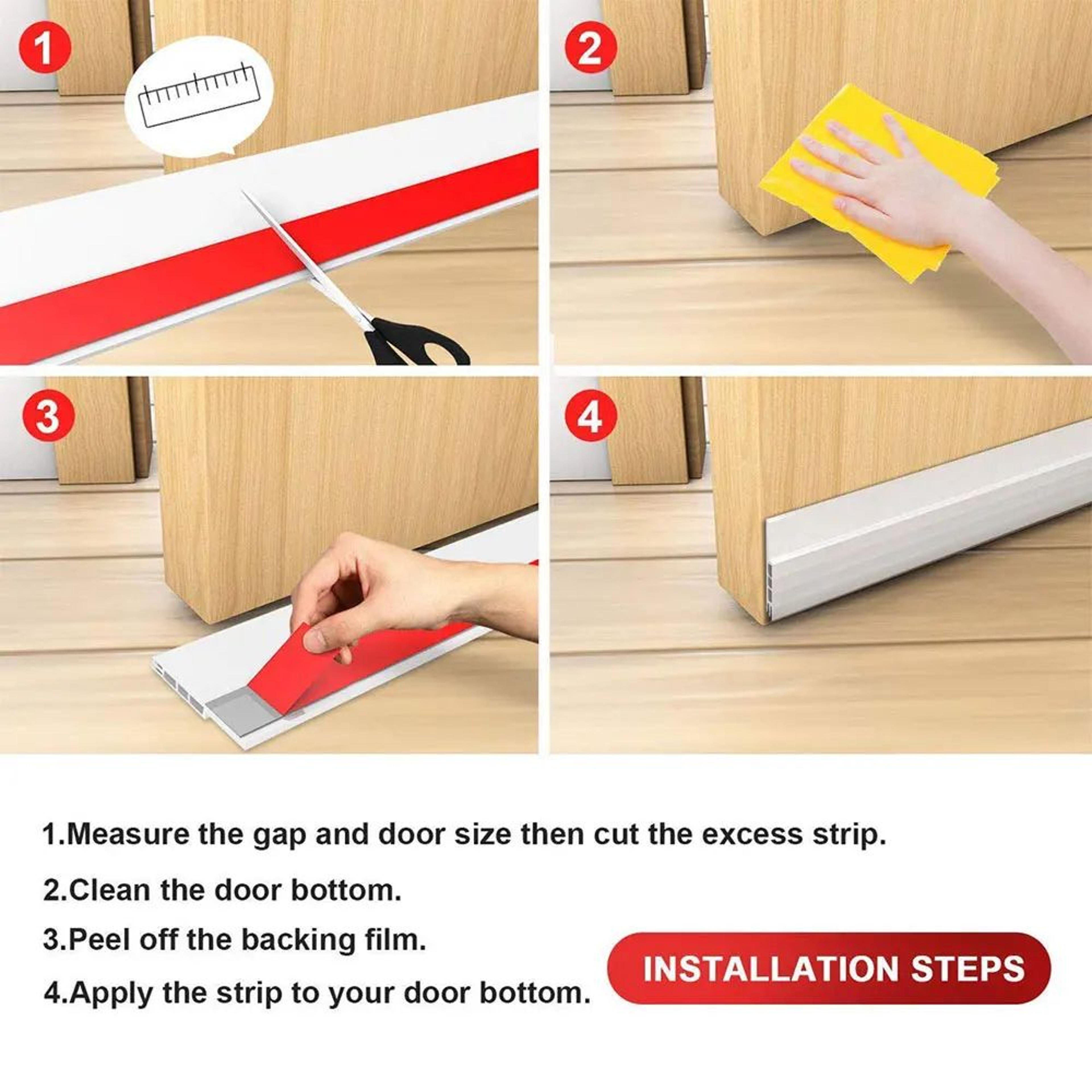 Under Door Draft Stopper Adhesive Seal Strip Noise Dust Blocker 5