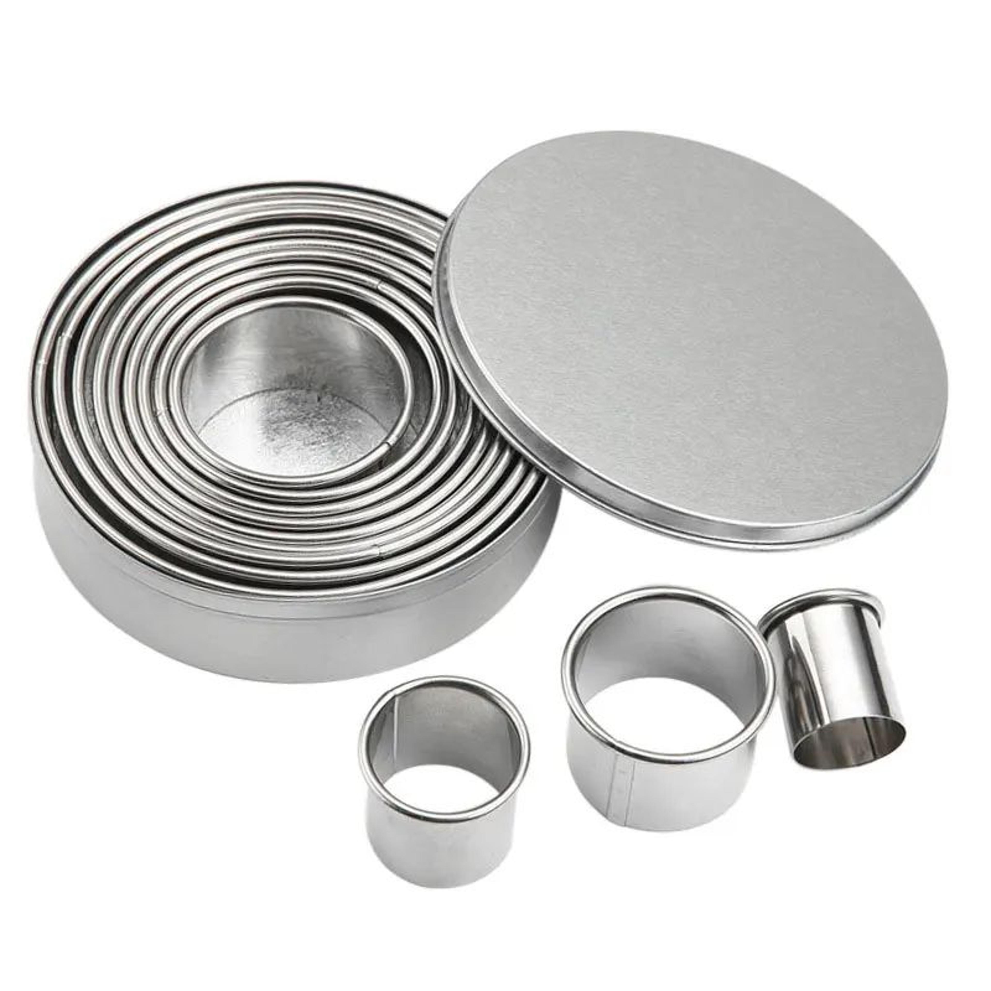 Stainless Steel Mousse Ring Set Round Cake Cutter Baking Molds 0