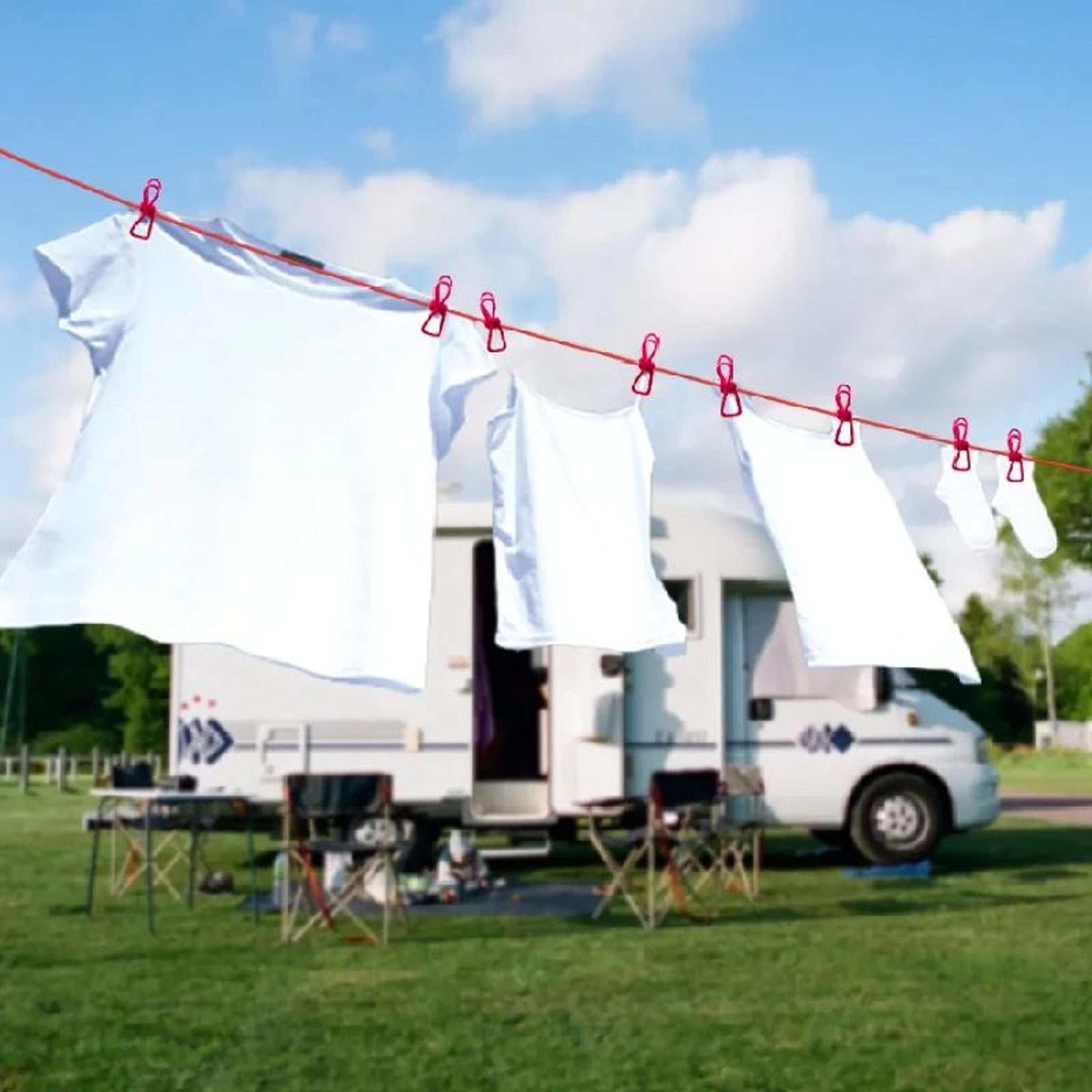Portable Clothesline With Clips Retractable Laundry Drying Rope Travel Clothesline 5