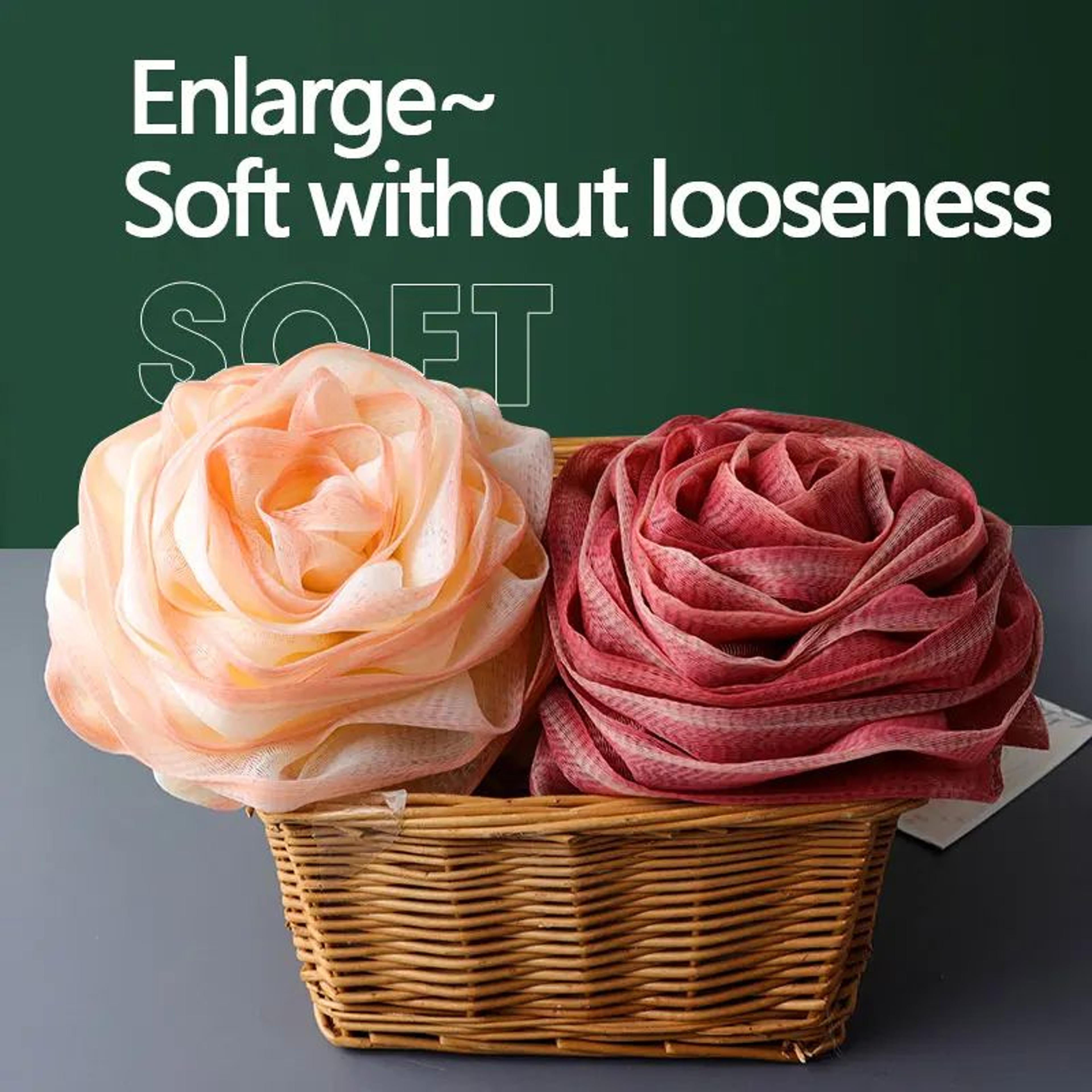 Rose Mesh Bath Sponge Exfoliating Shower Loofah Soft Body Cleaning Puff 2