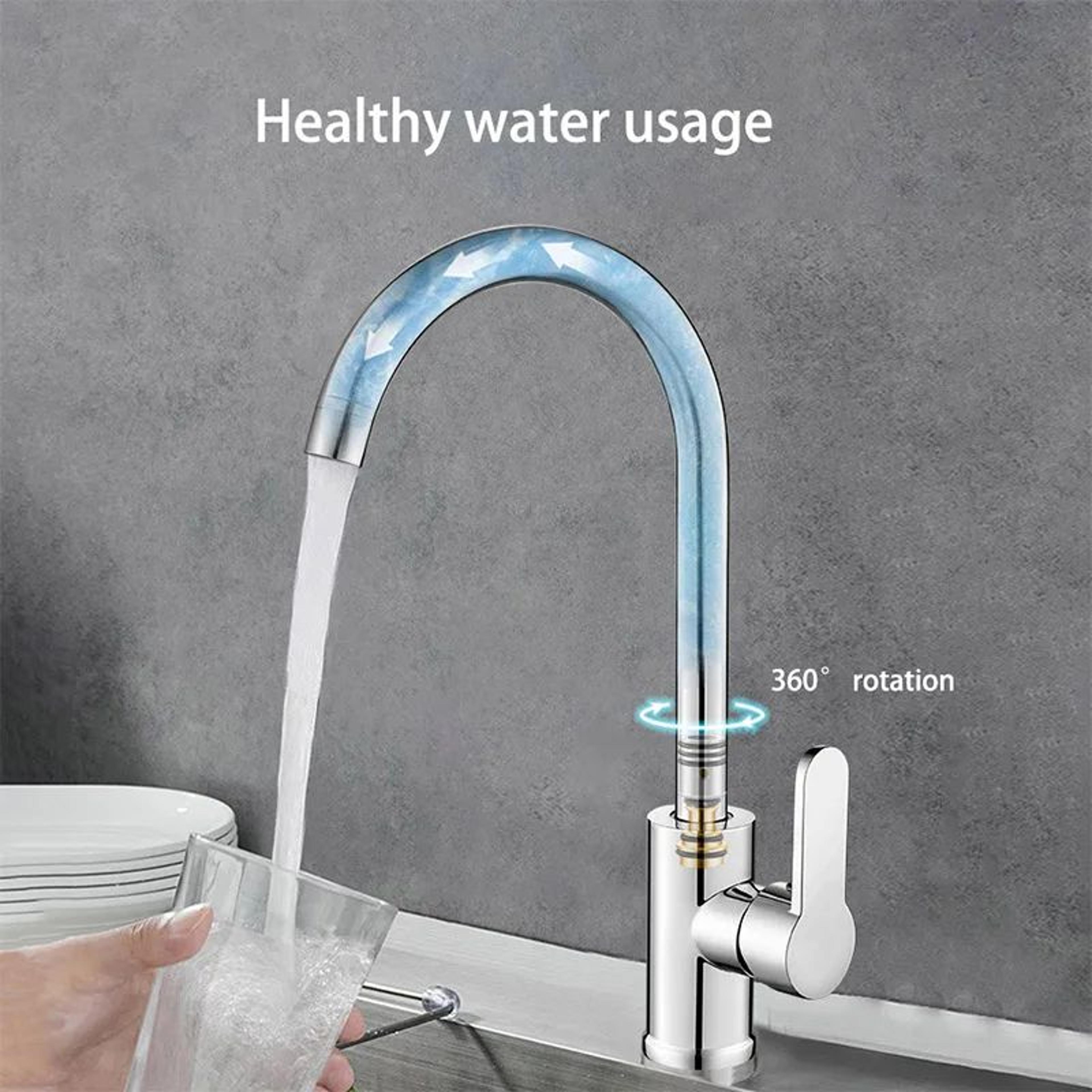 Stainless Steel Kitchen Faucet Hot And Cold Sink Faucet Dual Control Mixer Tap 5