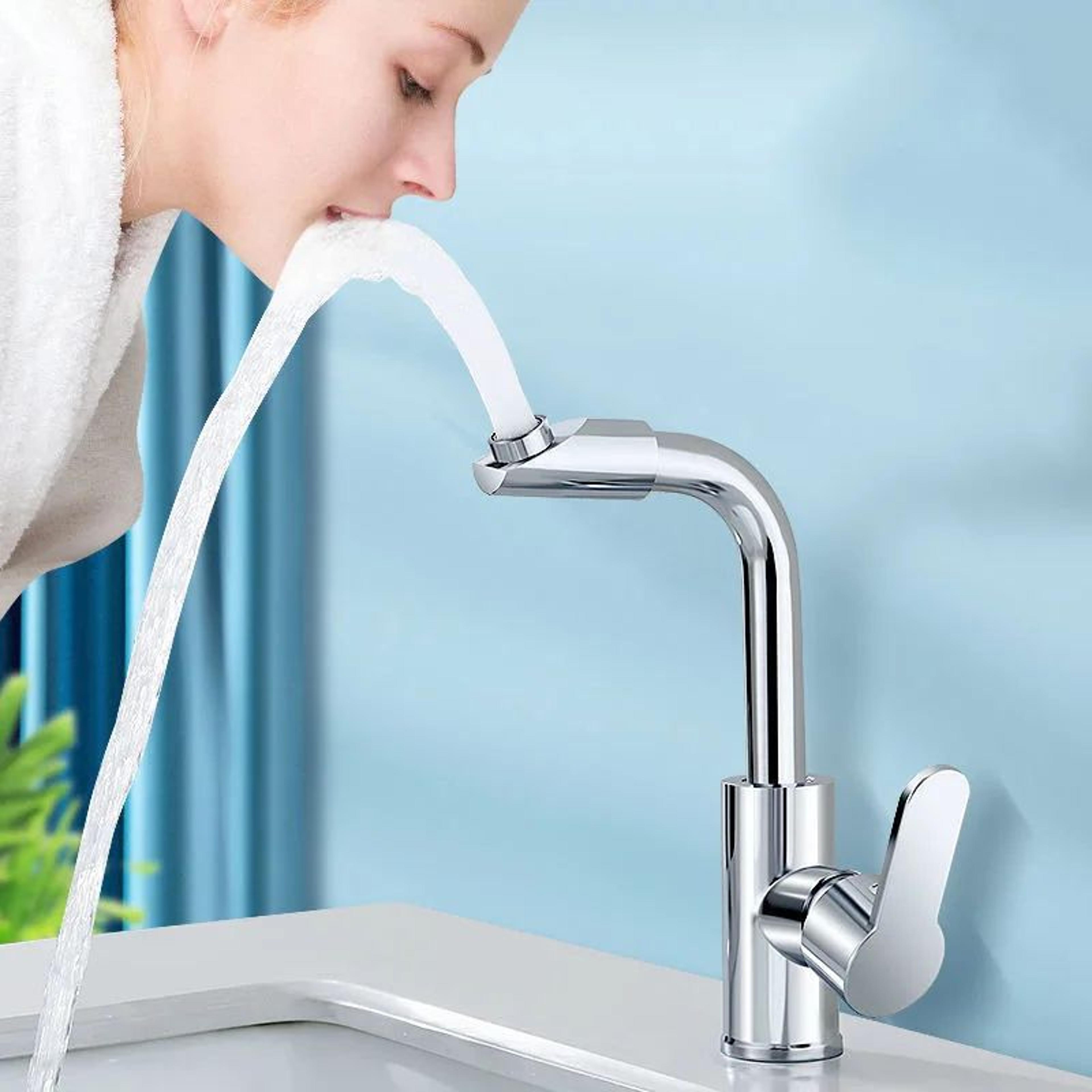 360 Rotating Kitchen Faucet Extender Dual Mode Splash Proof Sink Tap 2