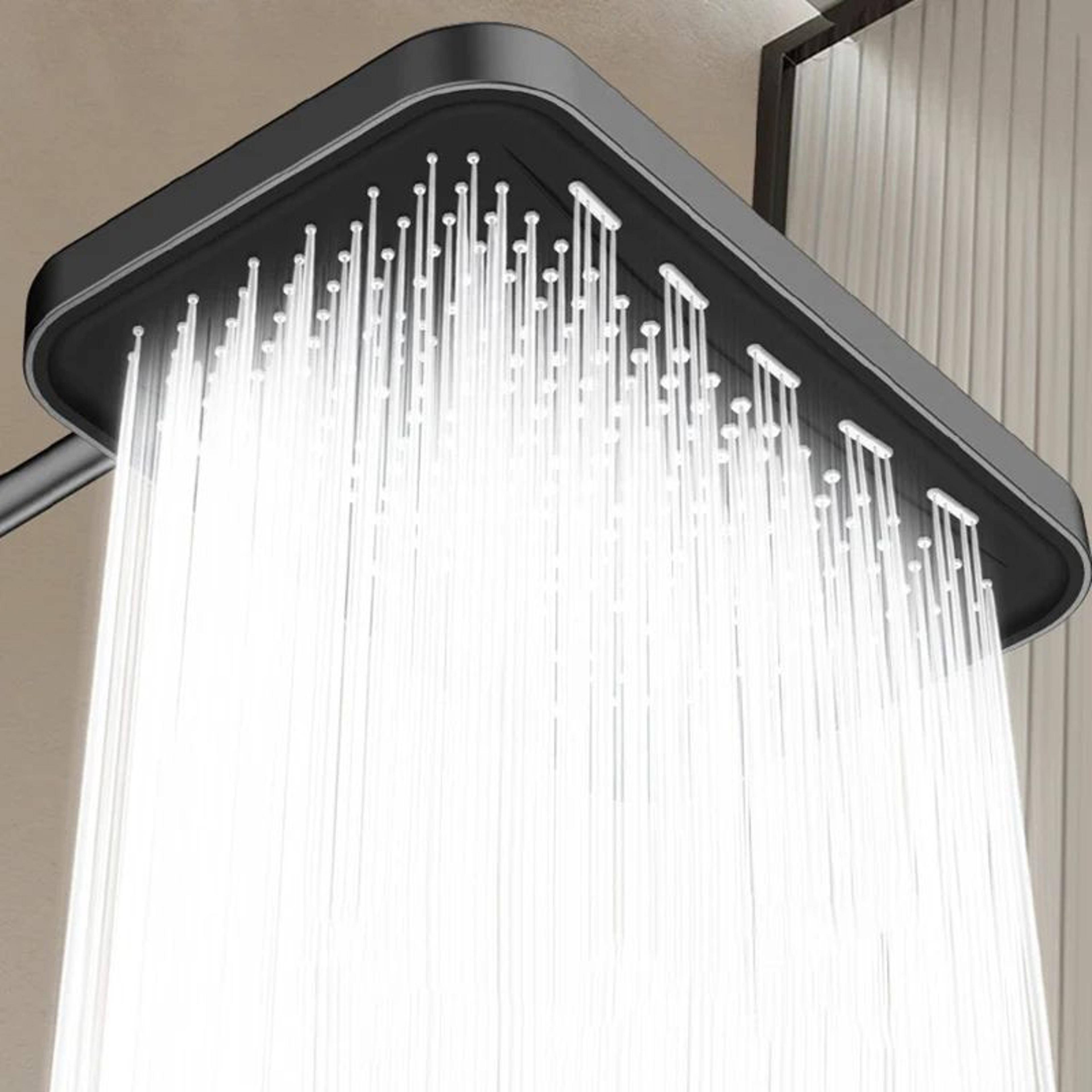 Large Square Rainfall Shower Head High Pressure Anti Clog Bathroom Set 3